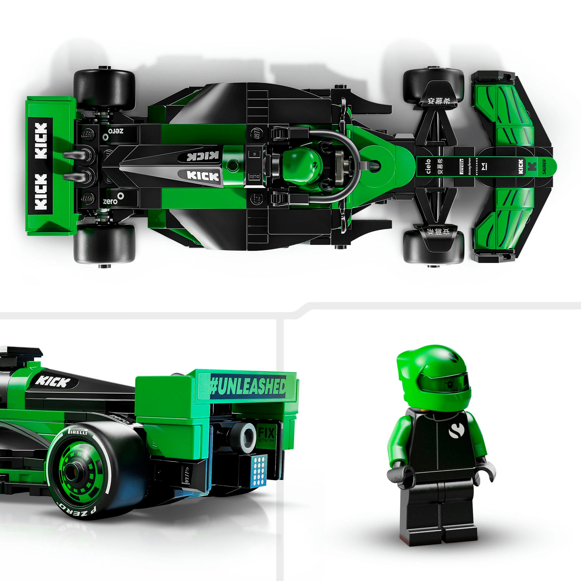 LEGO® Konstruktionsspielsteine »KICK Sauber F1® Team C44 Rennauto (77247), LEGO® Speed Champions«, (259 St.), Made in Europe