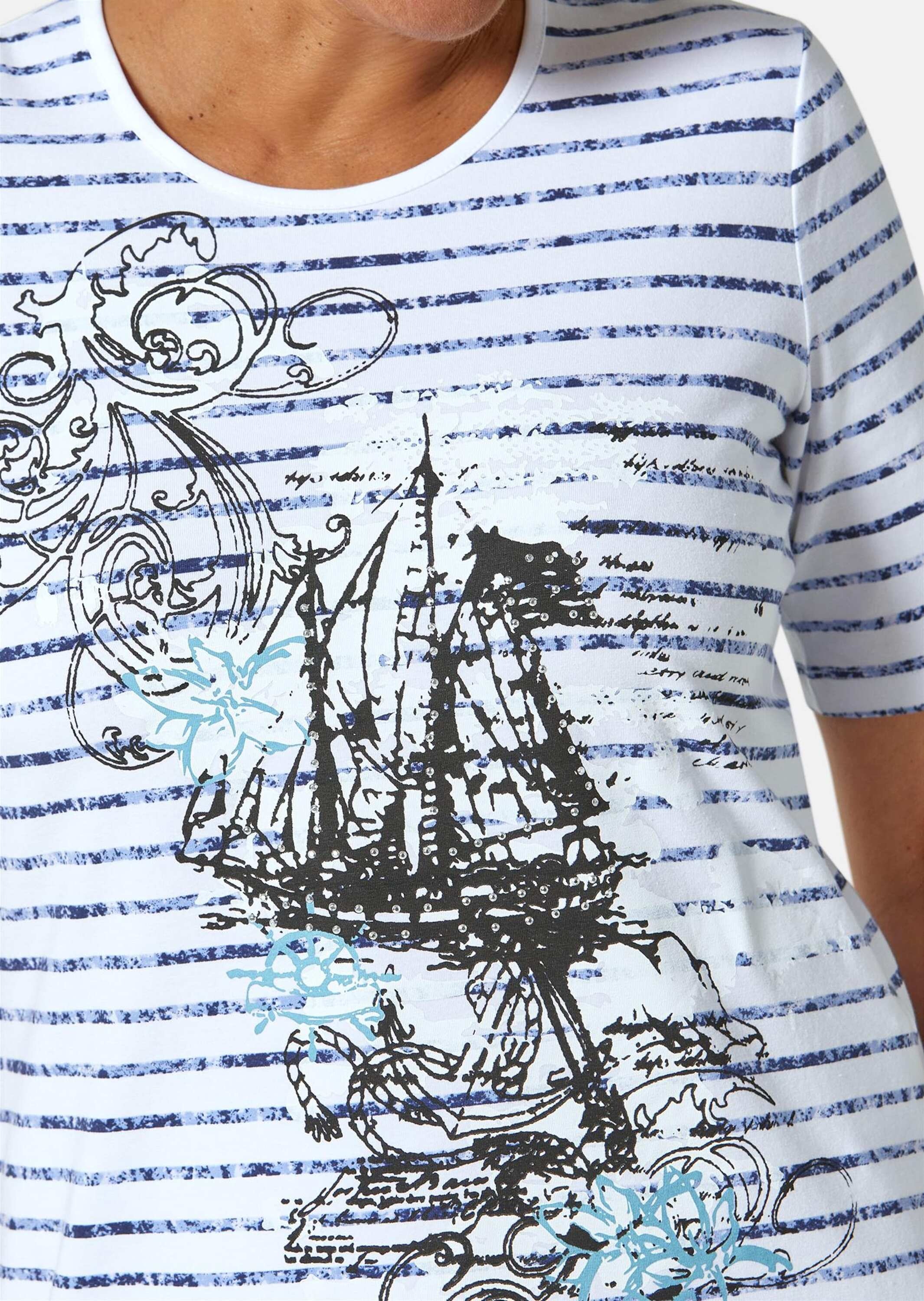 GOLDNER Print-Shirt »Kurzgröße Ringelshirt mit aufregendem Motiv«