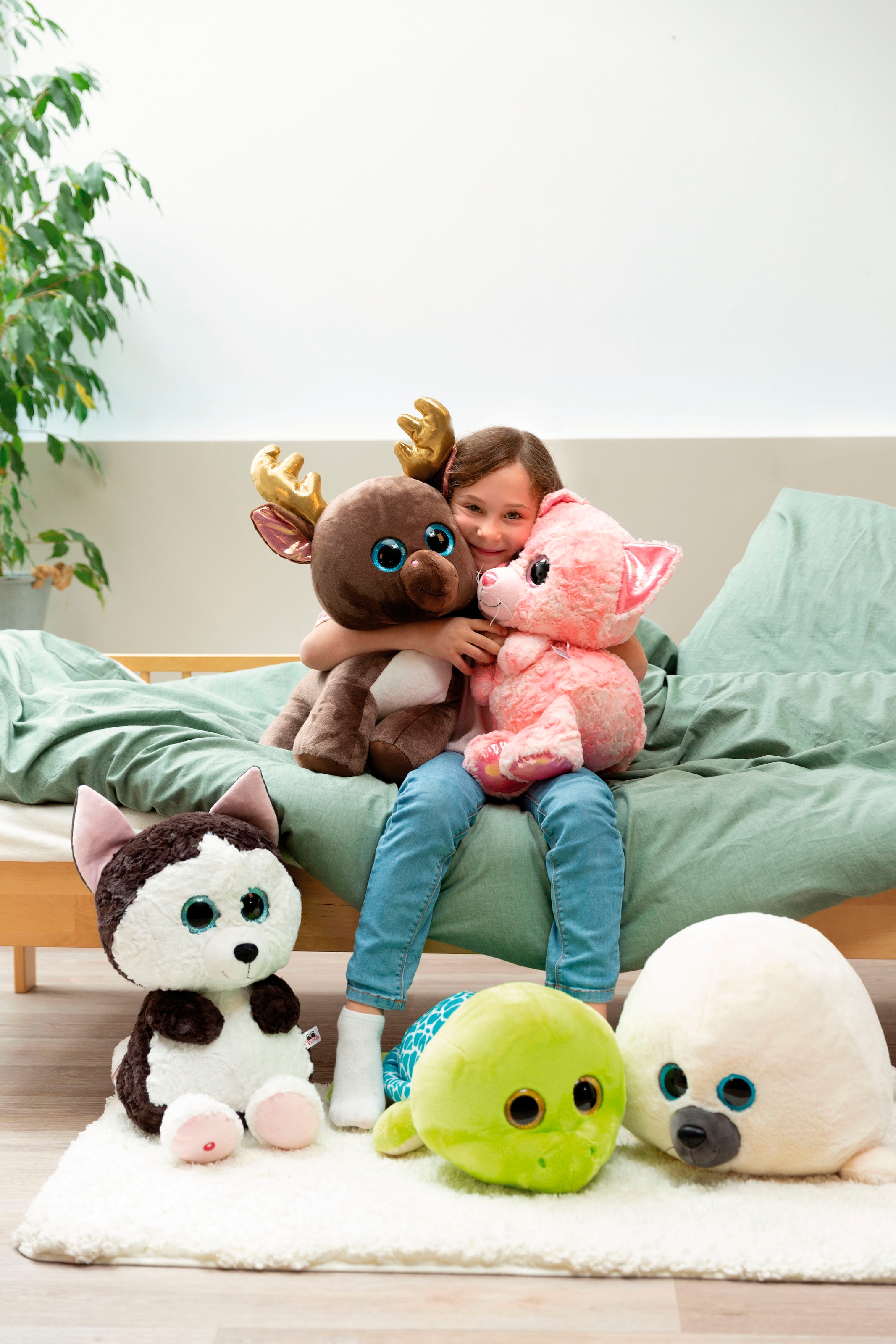 Nici Kuscheltier »Glubschis, Rentier Chocolate Mousse, 45 cm«, stehend