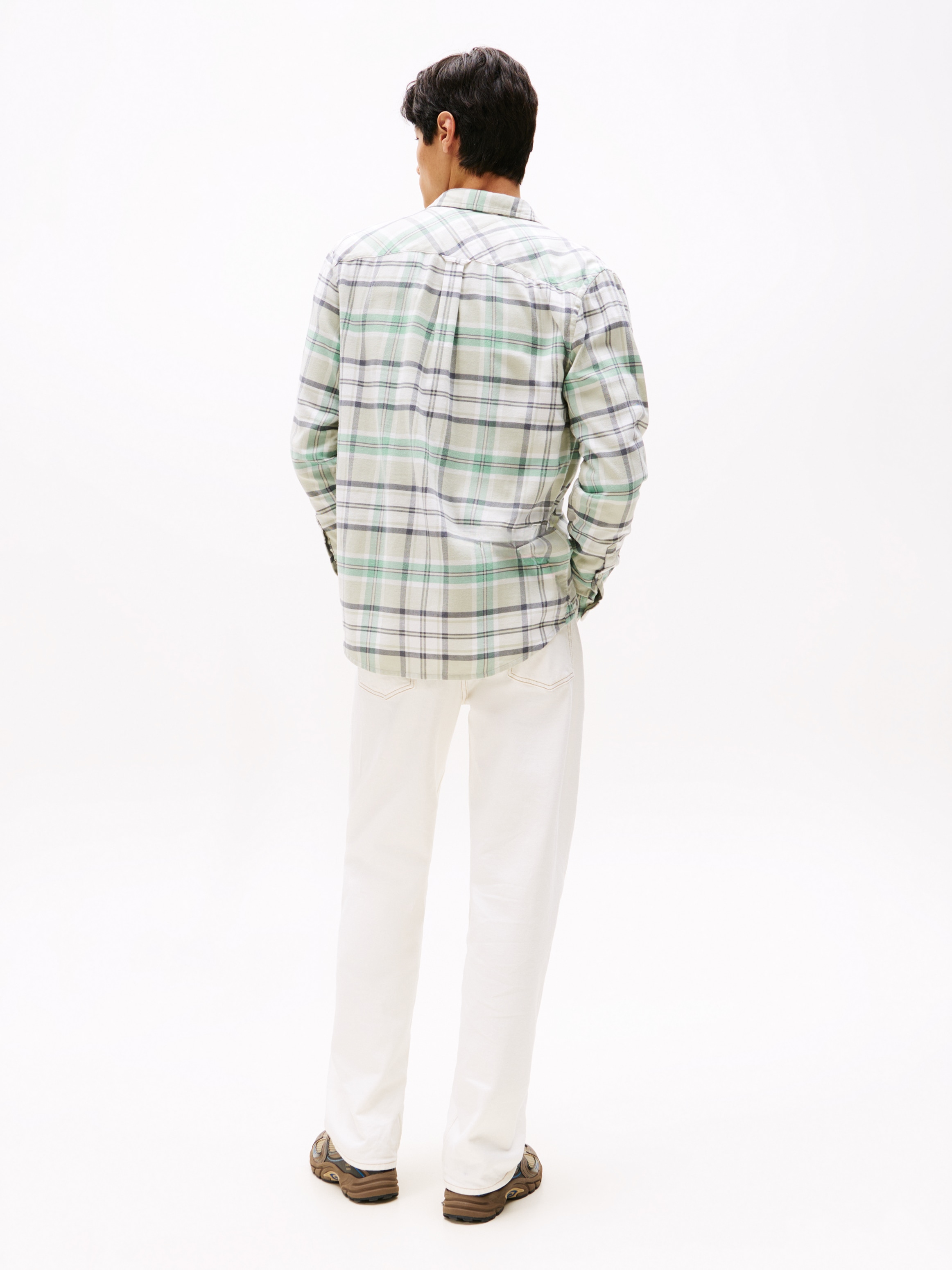 Tommy Jeans Flanellhemd »TJM REG FLANNEL CHECK SHIRT EXT«, kariert, regular fit, Langarmhemd, Button-down-Kragen