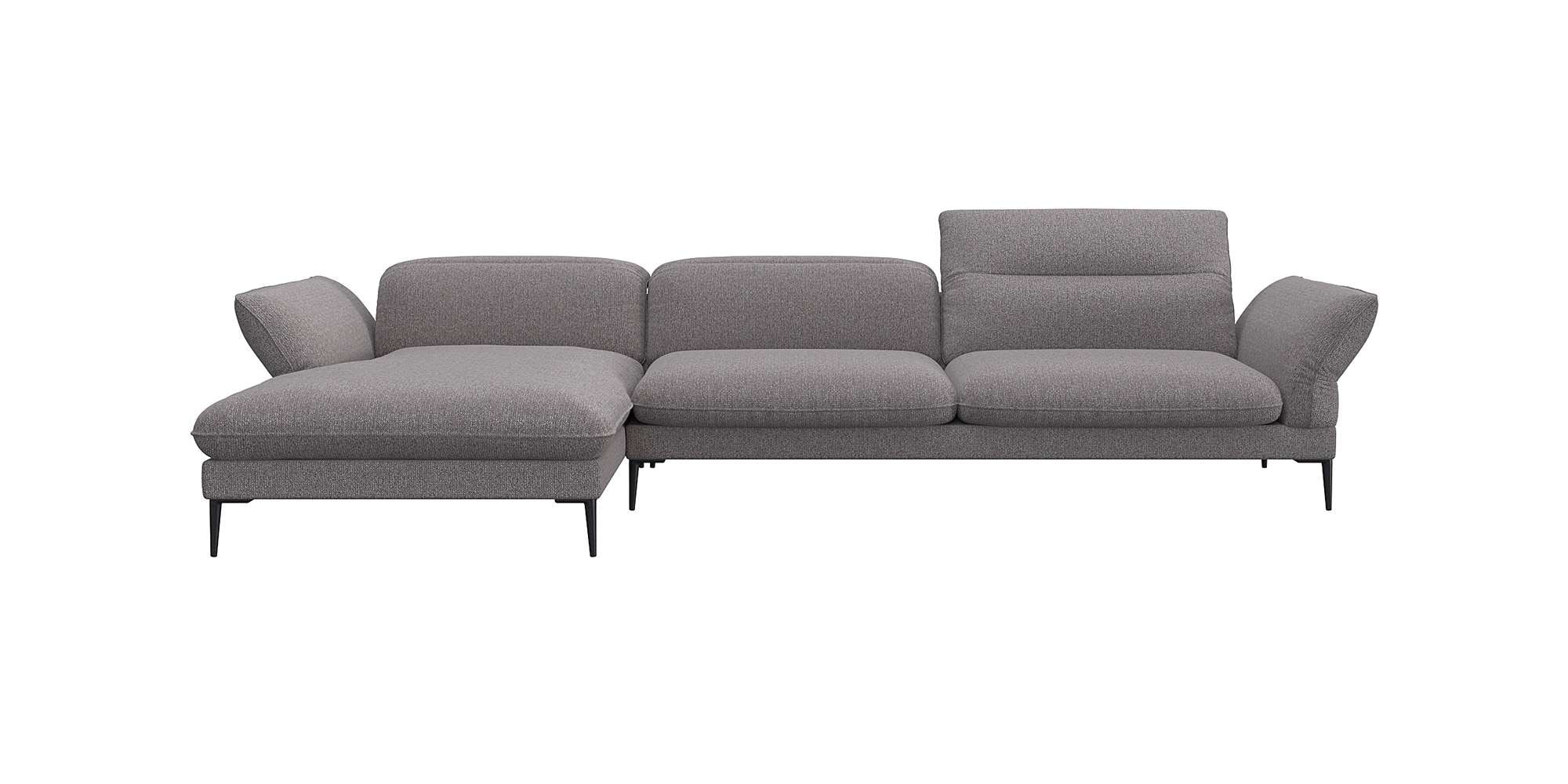 FLEXLUX Ecksofa »Salino, Funktionssofa mit Recamiere, Relaxsofa, Ecksofa«, Sofa mit Arm- und Kopfteil-Verstellungen, Kaltschaum & Stahl-Wellen