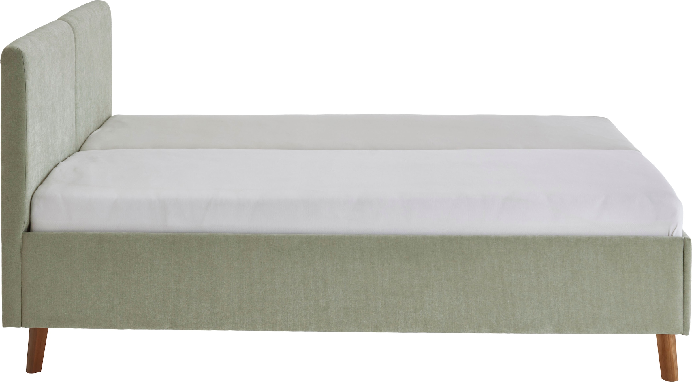 meise.möbel Polsterbett »Piano, in verschiedene Farben und Breiten erhältlich« wahlweise mit schwarzem oder eichefarbigem Holzfuß