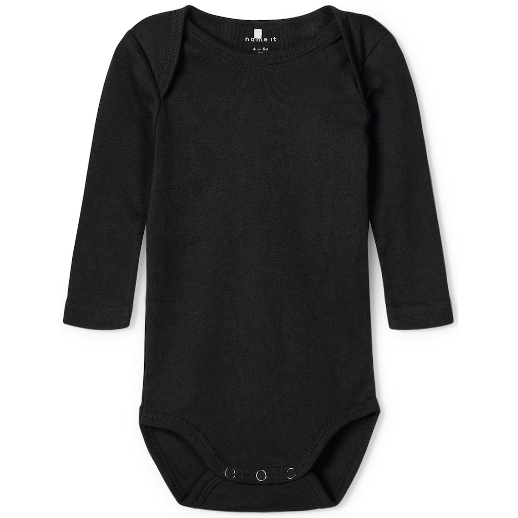 Name It Langarmbody »NBNBODY 3P LS SOLID BLACK«, (Packung, 3 tlg.)