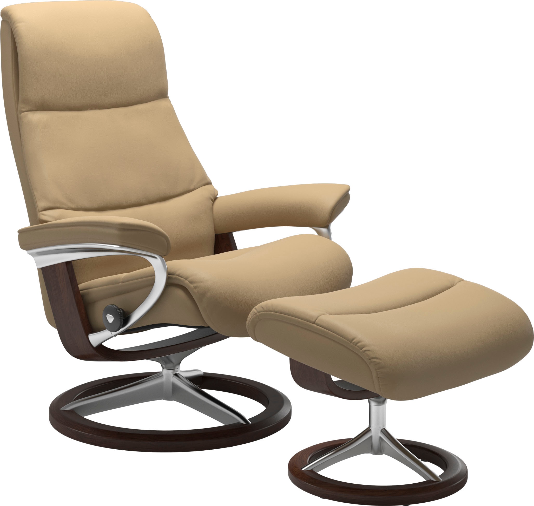 Stressless® Relaxsessel »View« Set, Relaxsessel mit Hocker,  mit Signature Base, Größe S,Gestell Braun