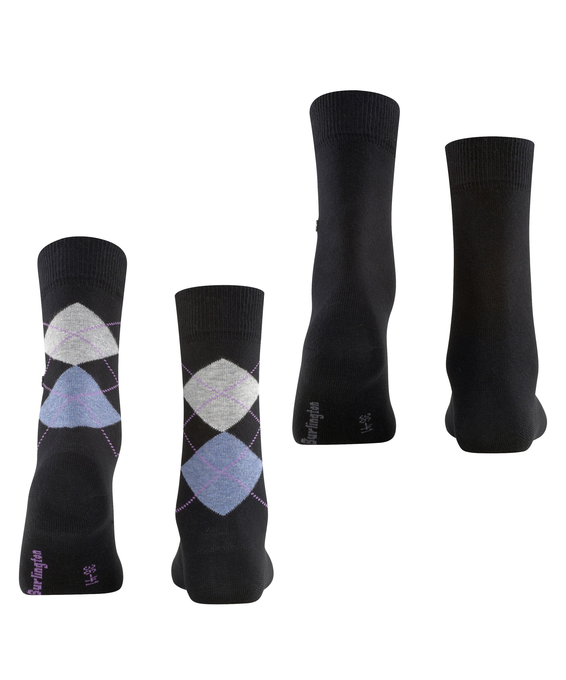 Burlington Socken »Everyday Mix« 2 Paar,  Einheitsgröße 36-41, unifarben und Argyle-Muster