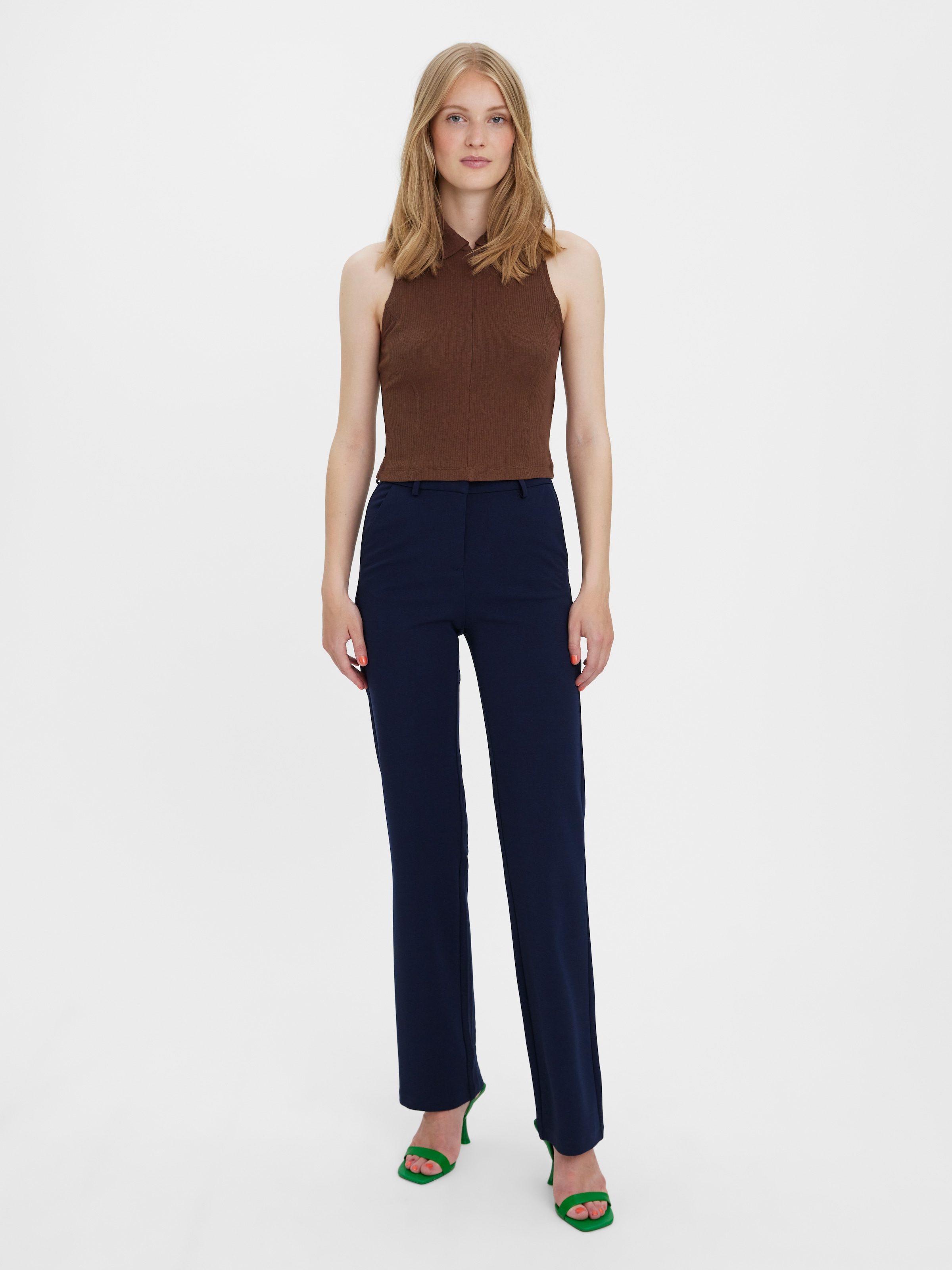 Vero Moda Anzughose »VMZAMIRA MW SLIM STRAIGHT PANT NOOS«  Materialmix