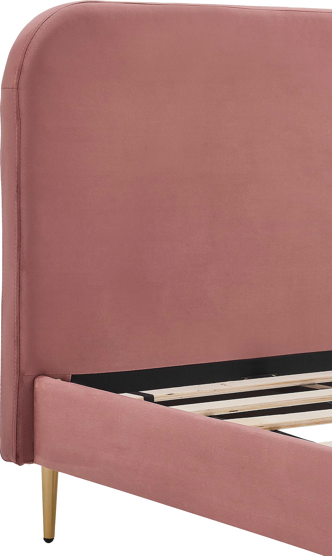 SalesFever Polsterbett, Chrombeine in elegantem Goldton