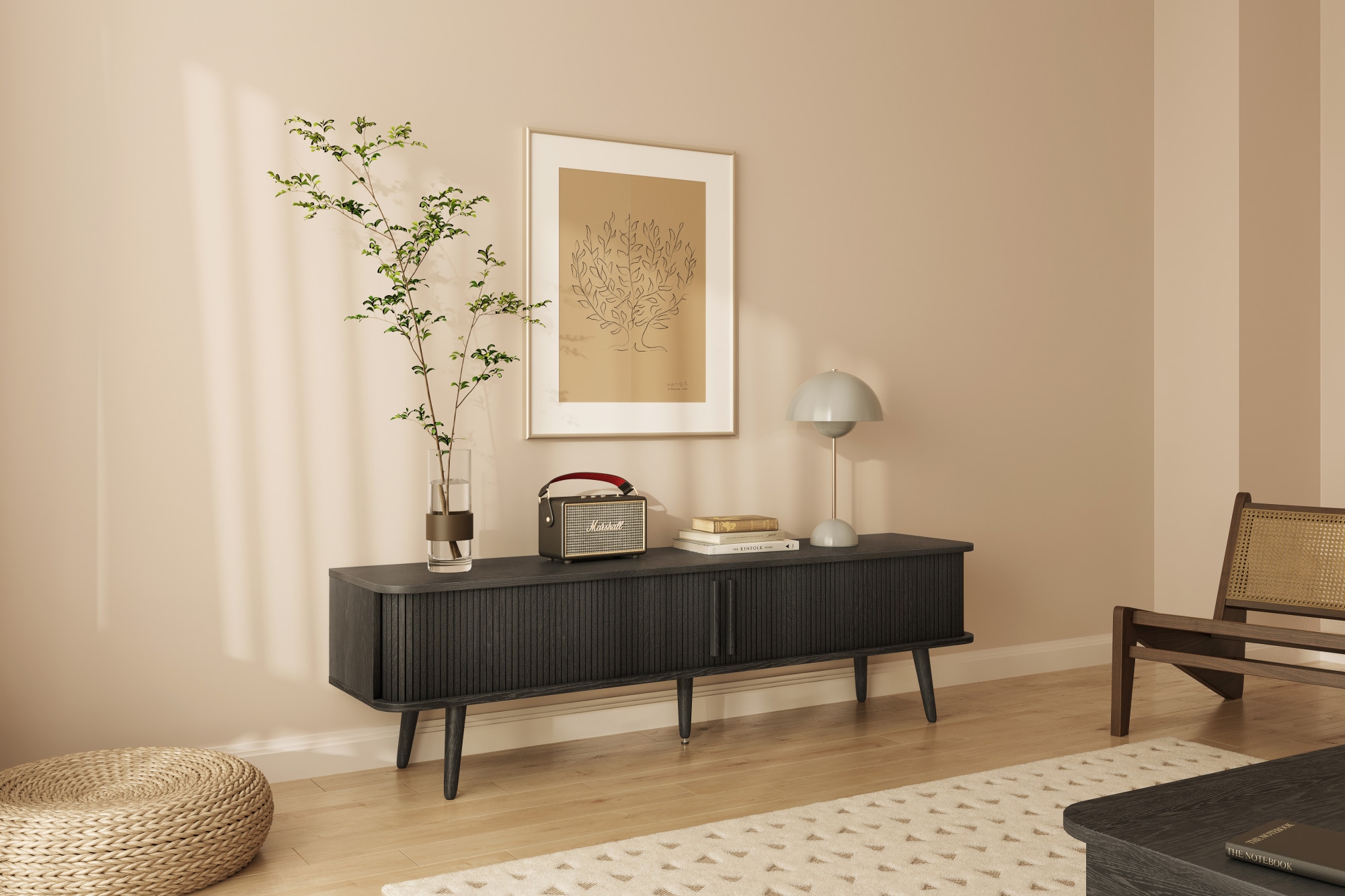 Woodman TV-Board »Rove«, besonderes Design, in zwei Breiten, mit Eichenholzfurnier