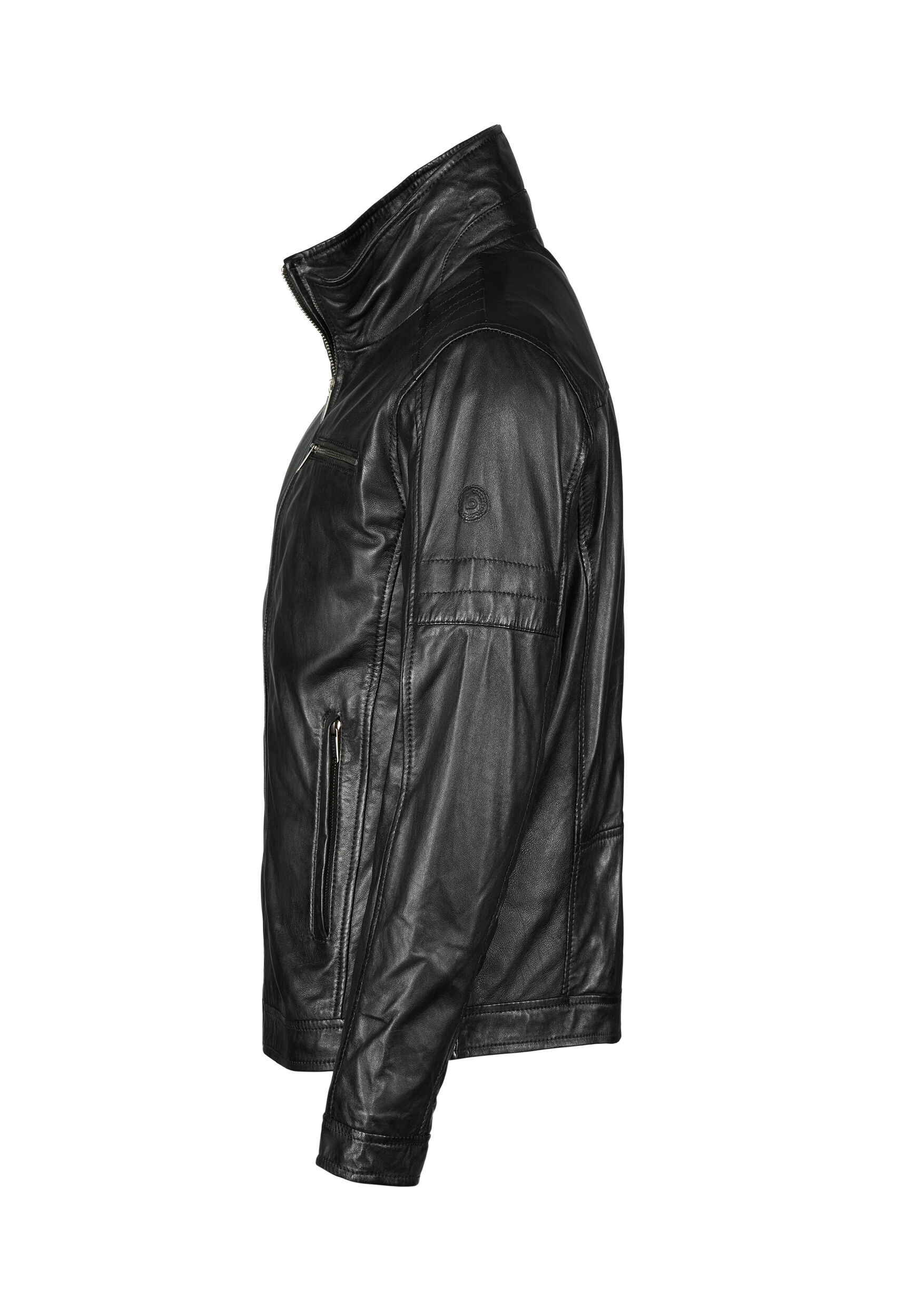 bugatti Lederjacke »BUQUENTINO« ohne Kapuze mit Stehkragen und Reisverschlüssen