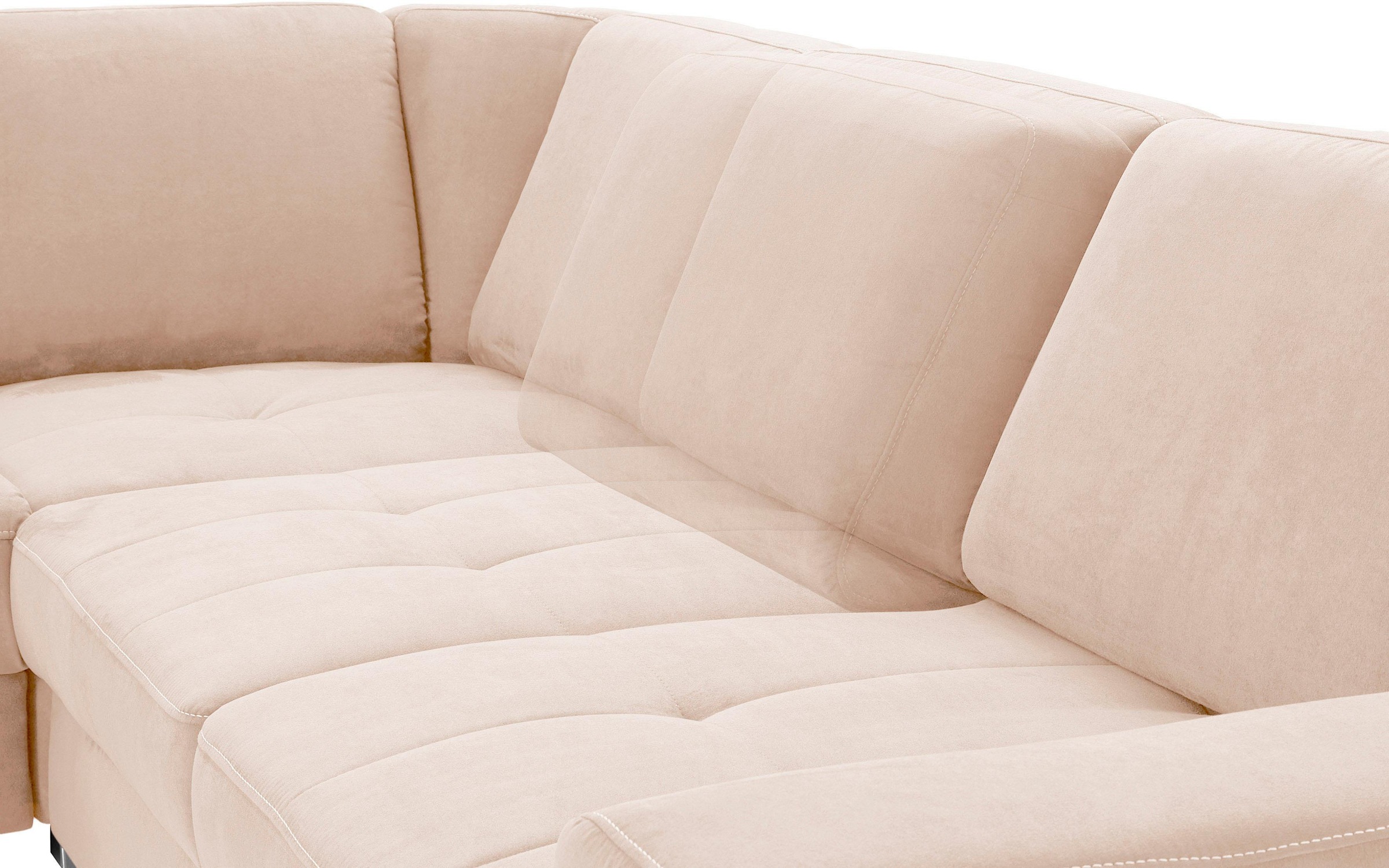 sit&more Ecksofa »Santorini L-Form« mit Federkern und Sitztiefenverstellung, wahlweise mit Bettfunktion