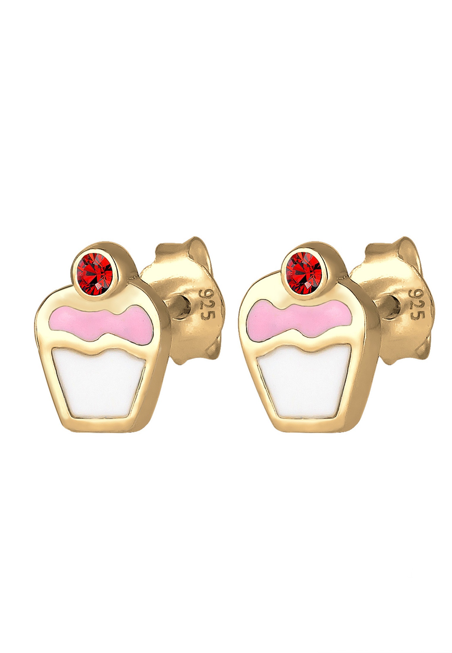 Elli Paar Ohrstecker »Ohrringe Kinder Cupcake Kristalle 925 Silber«