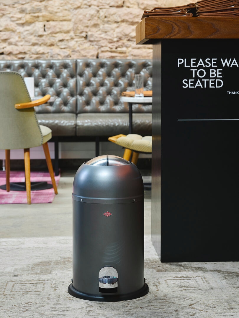 WESCO Mülleimer »Kickmaster Junior Abfallsammler mit Dämpfer« 1 Behälter mit Kunststoffeinsatz, Klappe, Fußtritt und Bodenring