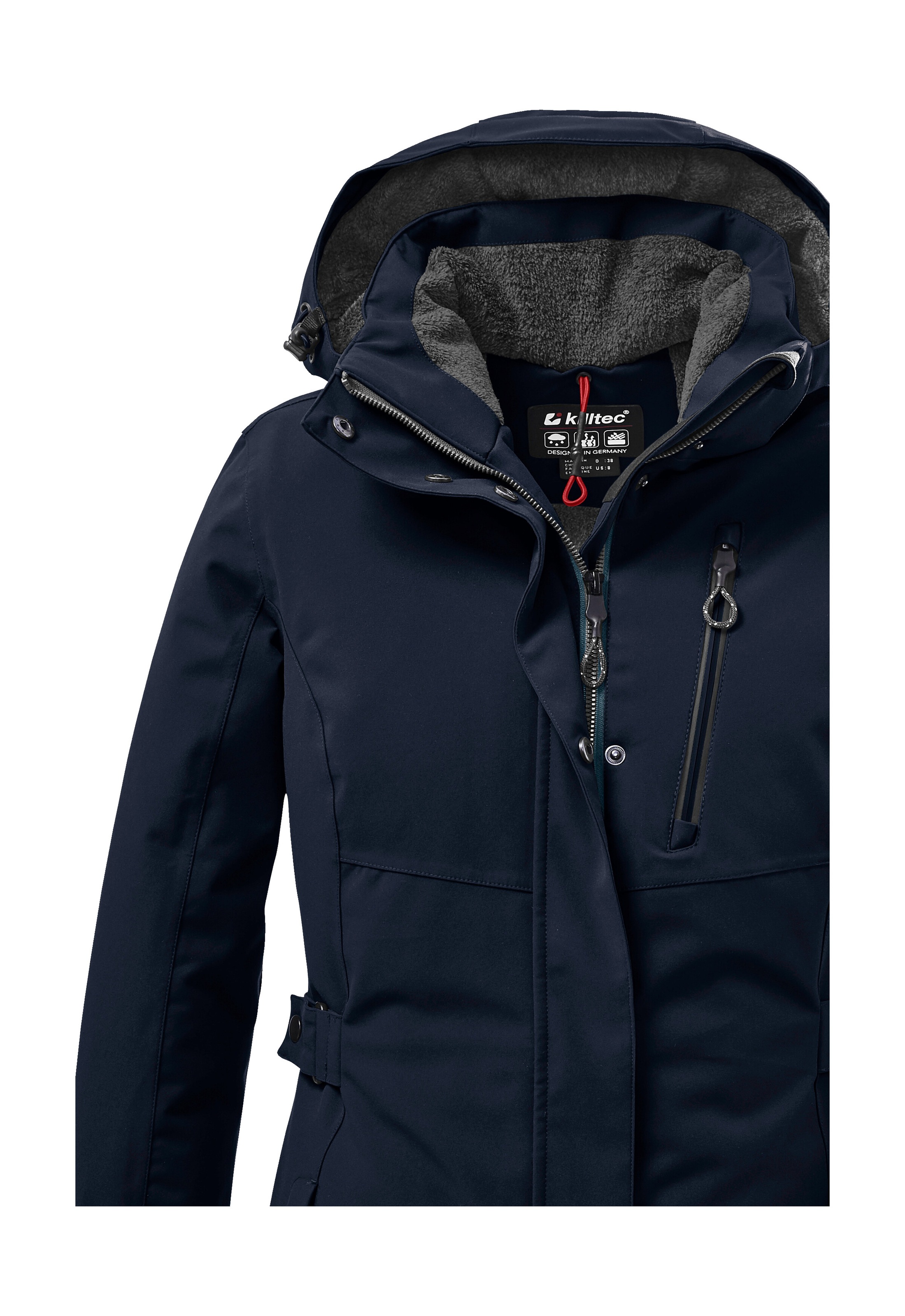 Killtec Parka »KOW 165 WMN PRK«, Wasser- und winddichter Parka mit Teddyfleece und abnehmbarer Kapuze