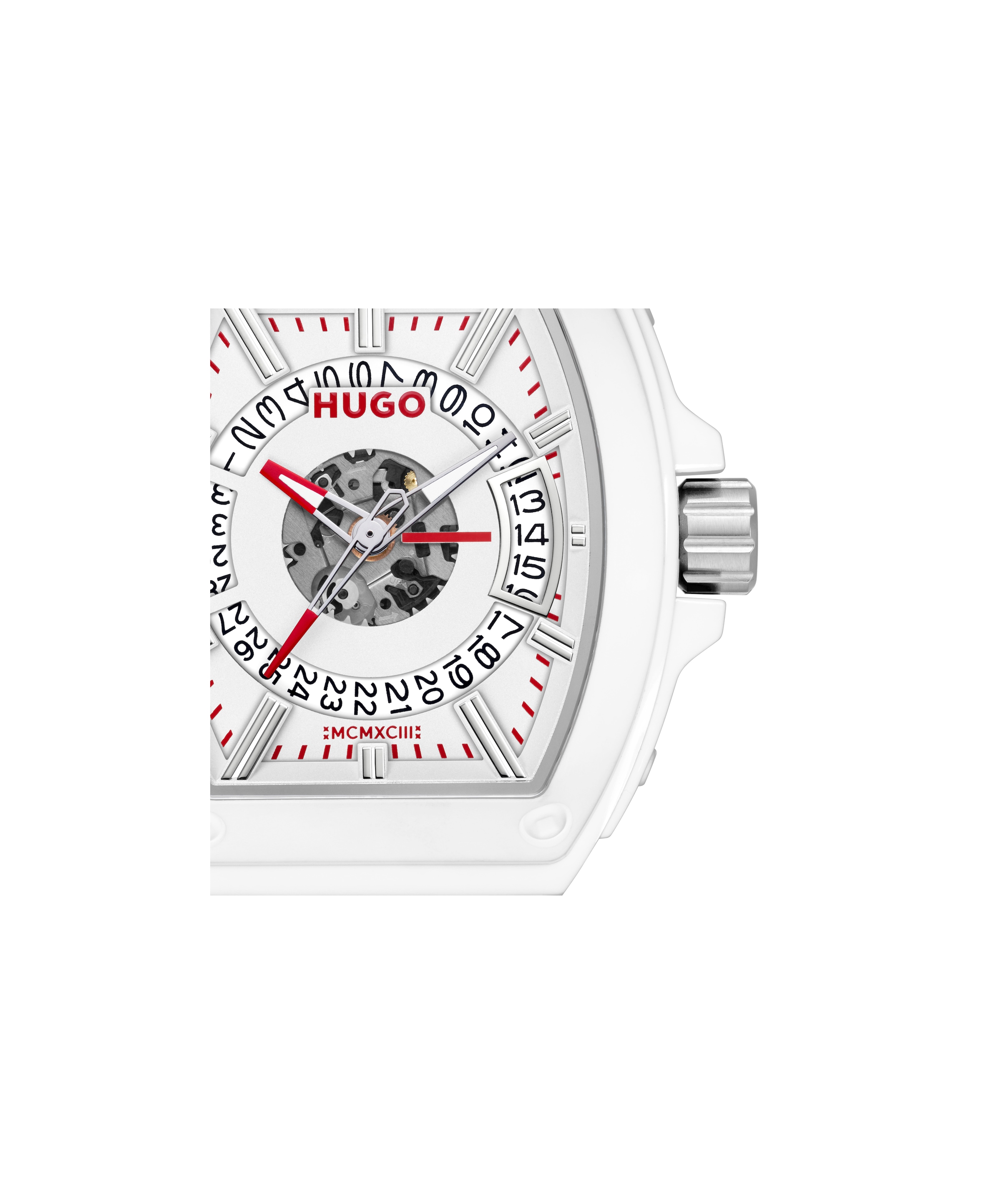 HUGO Quarzuhr »#HUGO ID« Armbanduhr, Damenuhr, Herrenuhr, Silikonarmband, analog, Tag