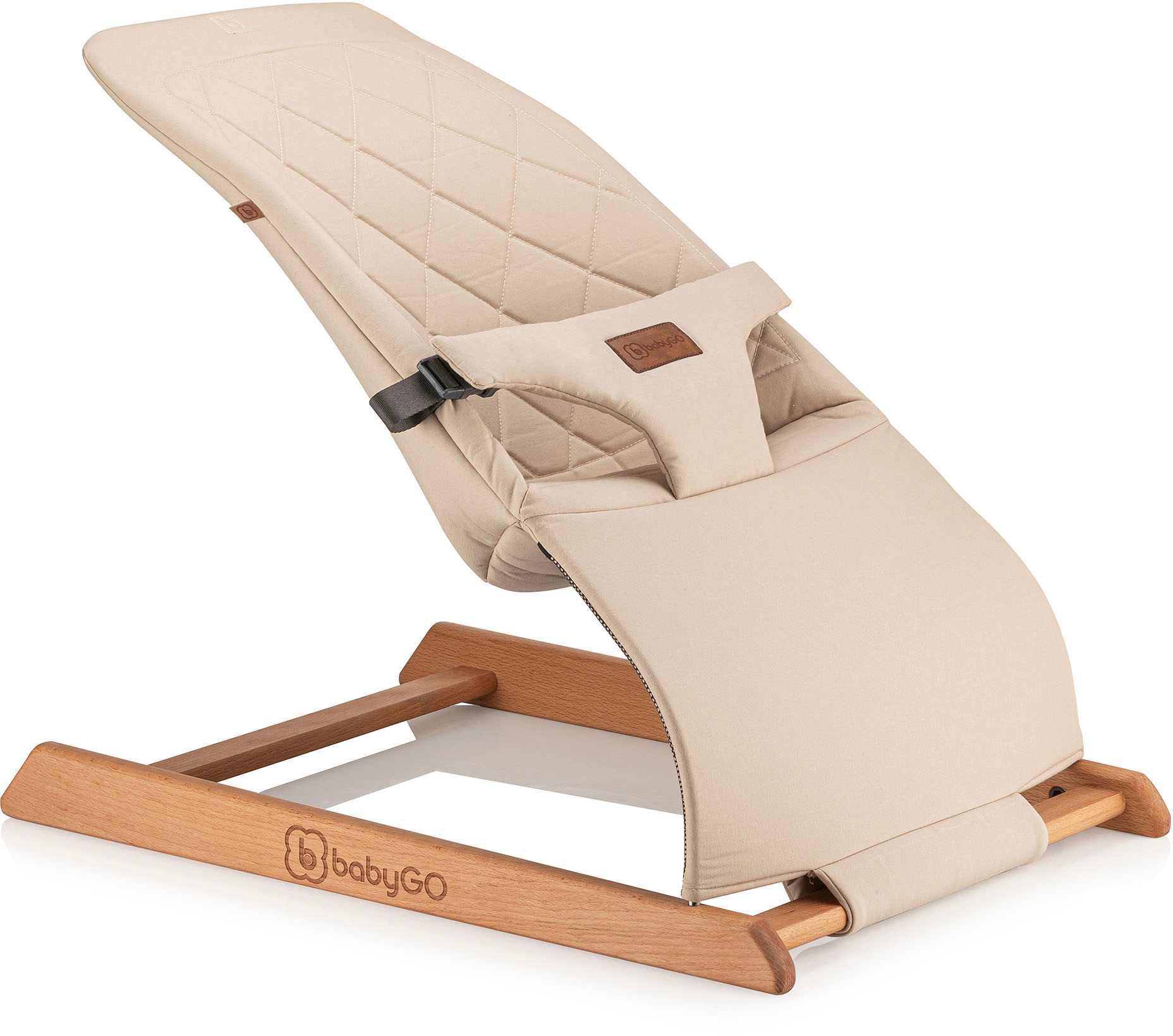 BabyGo Babywippe »Skippy, beige«, bis 9 kg, Made in Europe
