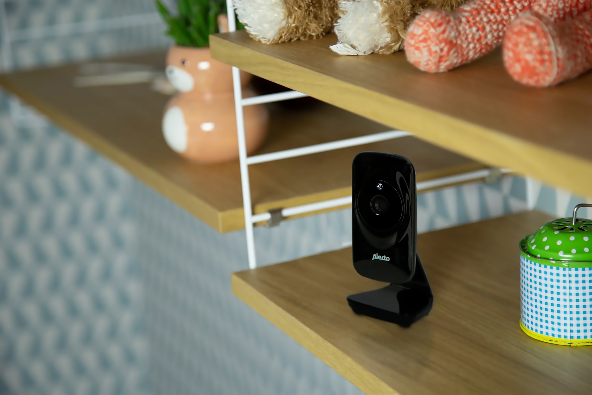 Alecto Video-Babyphone »DVM71 black«, (2 tlg.), 2.4" Farbdisplay, Schlaflieder und Temperaturanzeige