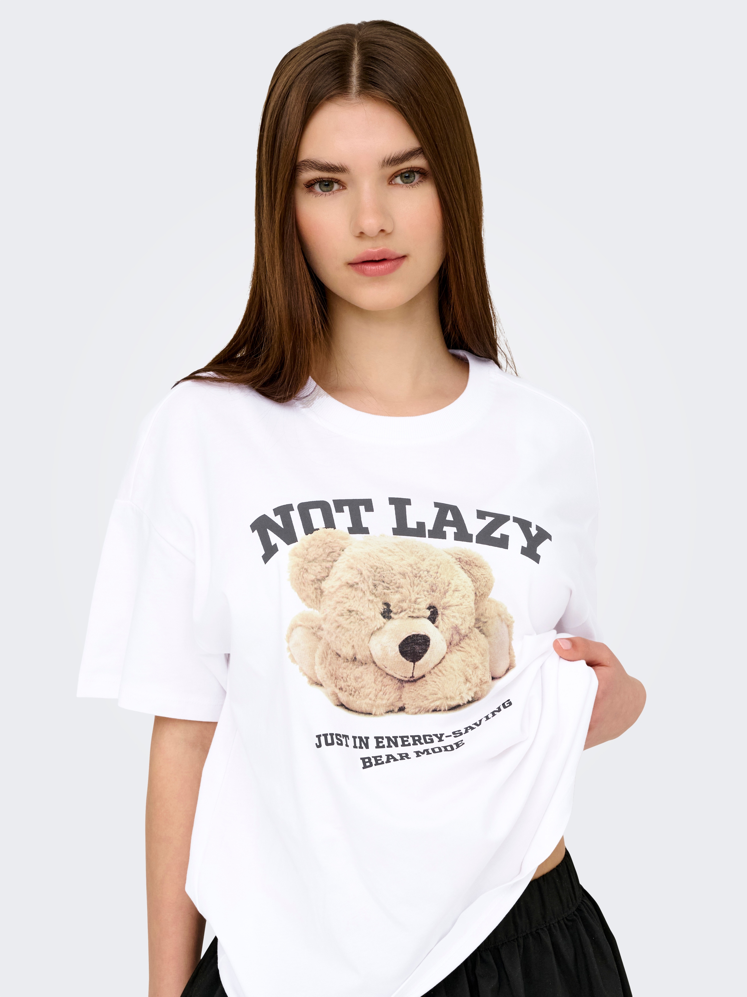 ONLY Kurzarmshirt »ONLVIVVI LIFE S/S LOVELY TOP JRS« Baumwolle, regular fit, Rundhals