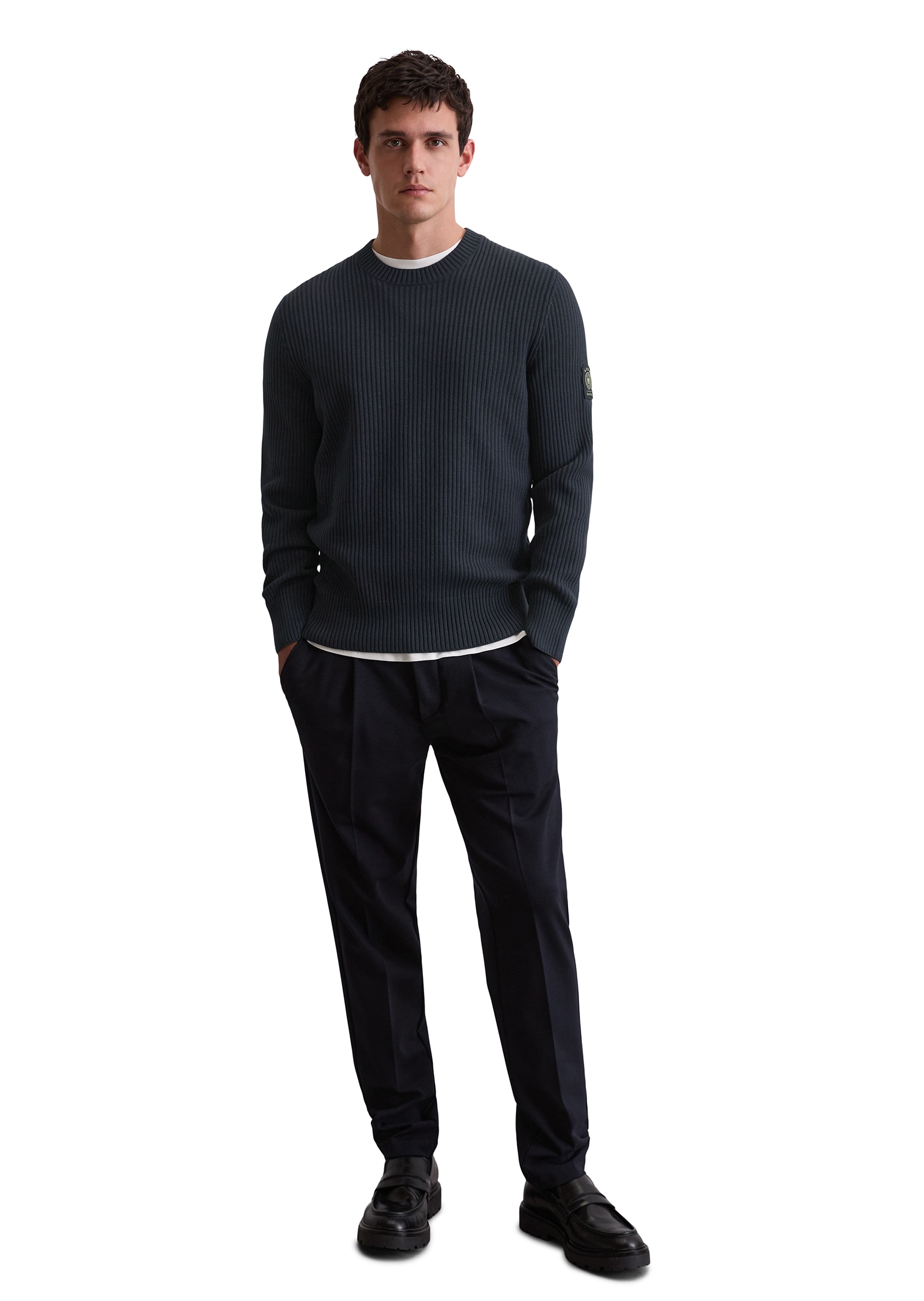 Marc O'Polo Rundhalspullover »DFB Travel Collection«, aus reiner Bio-Baumwolle, regular fit