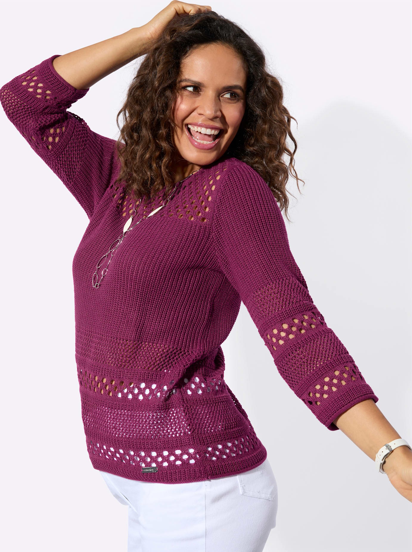 Casual Looks 3/4 Arm-Pullover »Ajour-Pullover«
