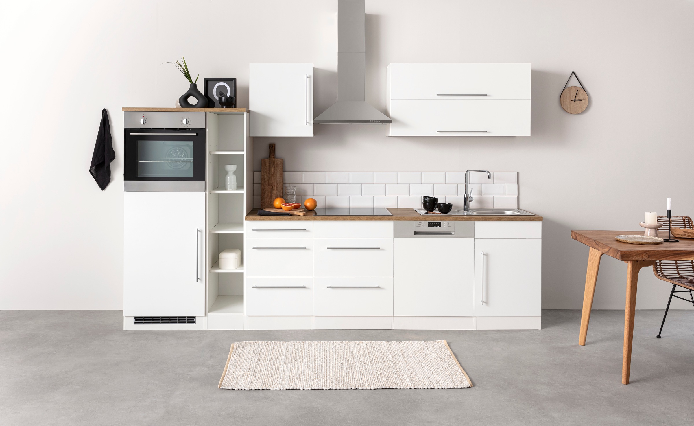 KOCHSTATION Küchenzeile »KS-Samos« Breite 310 cm, wahlweise mit E-Geräten und Induktionkochfeld