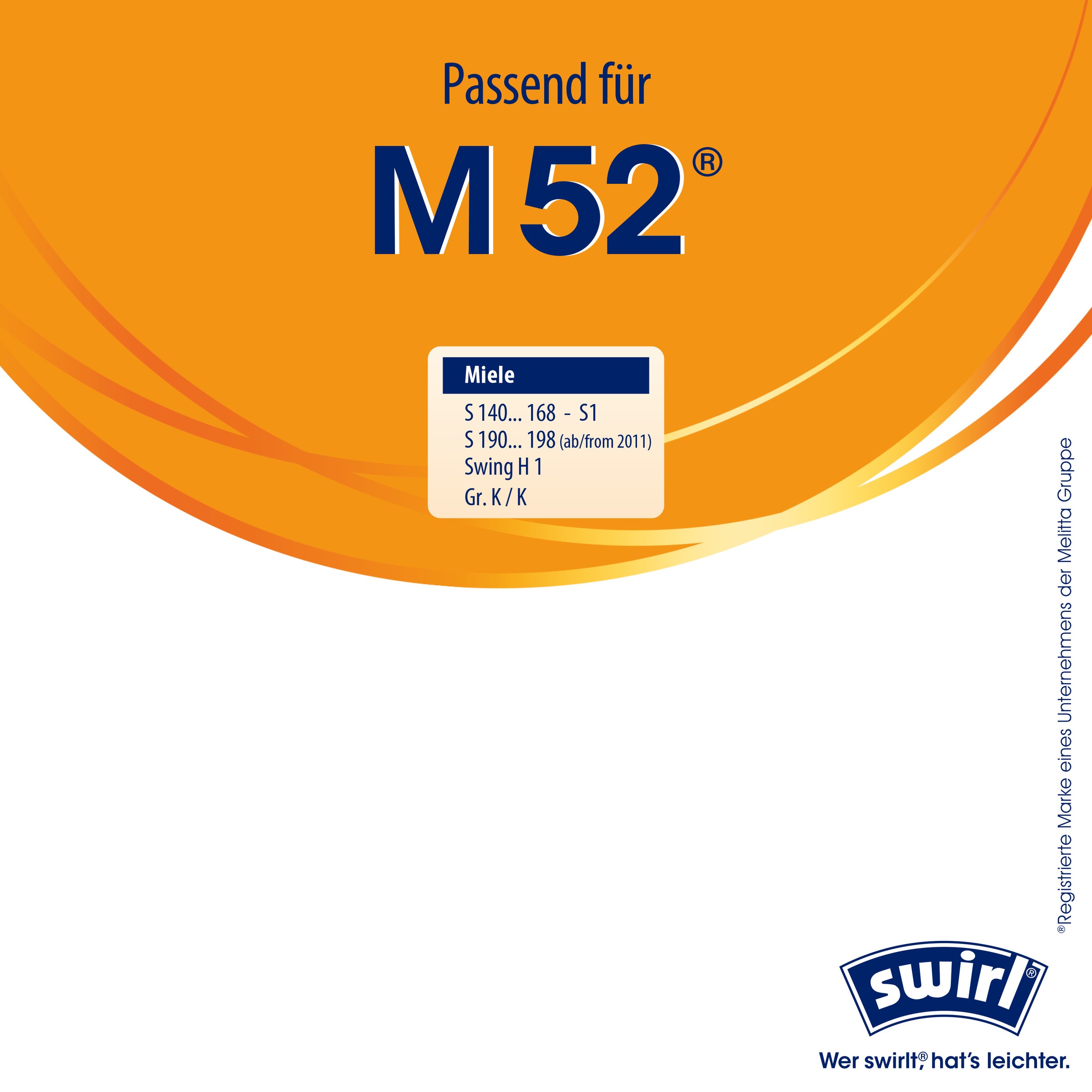Swirl Staubsaugerbeutel »Swirl® M 52 EcoPor® XL Vorteilspack Staubsaugerbeutel für Miele«, (Packung, 11 St.)