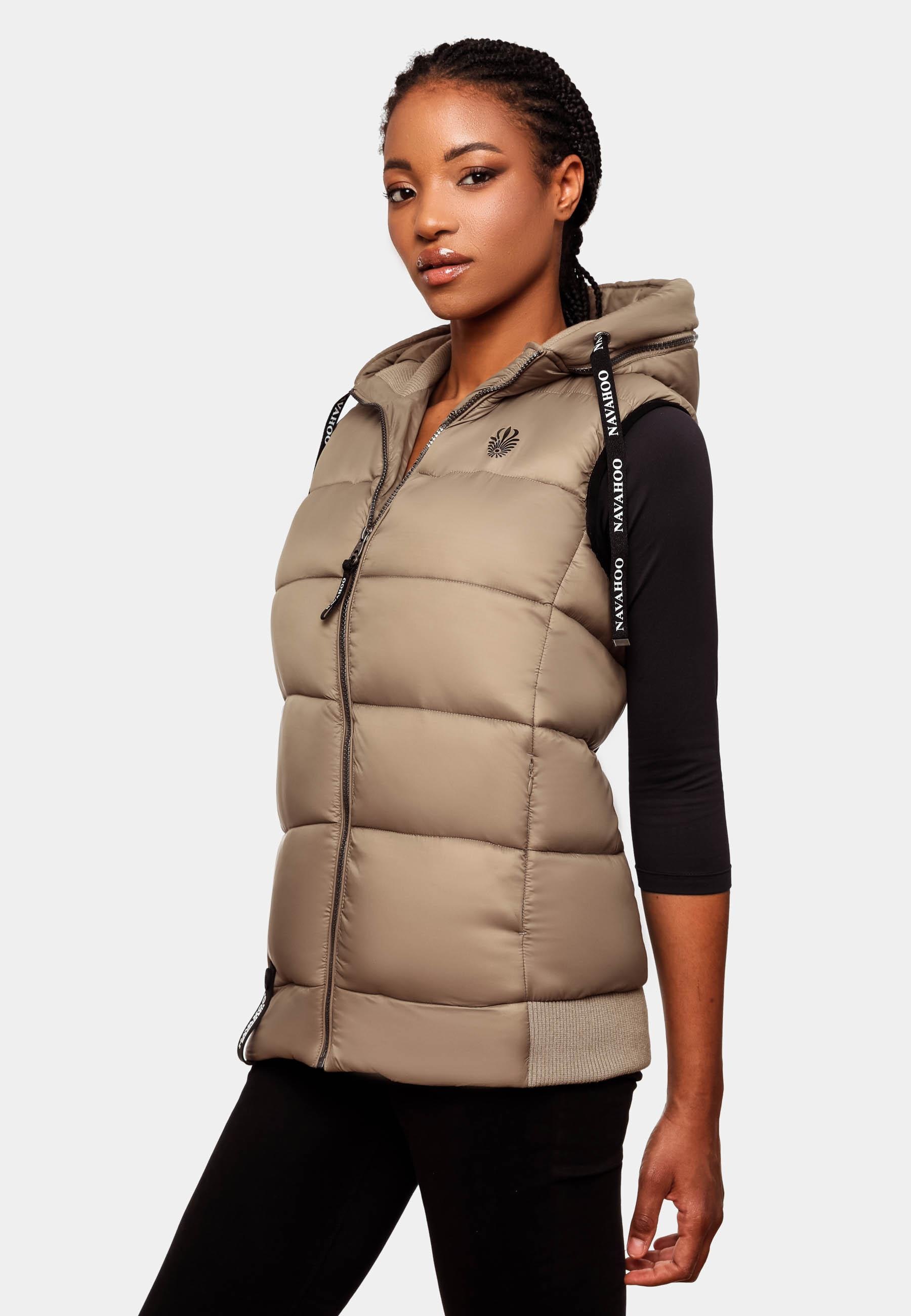 Navahoo Steppweste »Steppweste Kassidy«, (1 tlg.), stylische ärmellose Damen Weste mit Kapuze