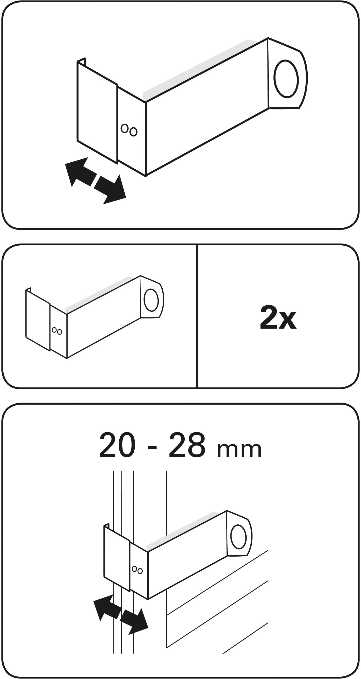 GARDINIA Verbinder »Spannvitrage-Adapter«, (Set, 1 St.), Serie Spannvitrage Ø 7/9 mm