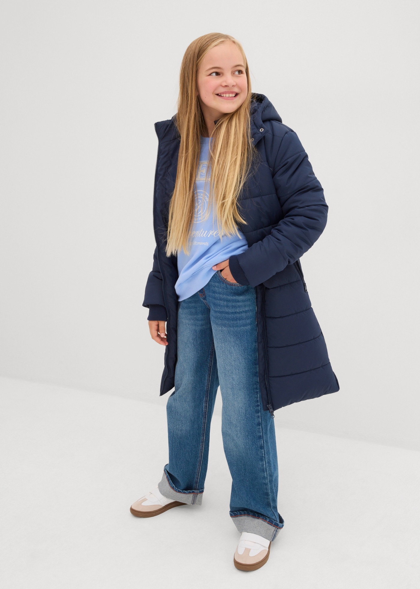 bonprix Steppmantel für Mädchen, Regular Fit, mit Steppung