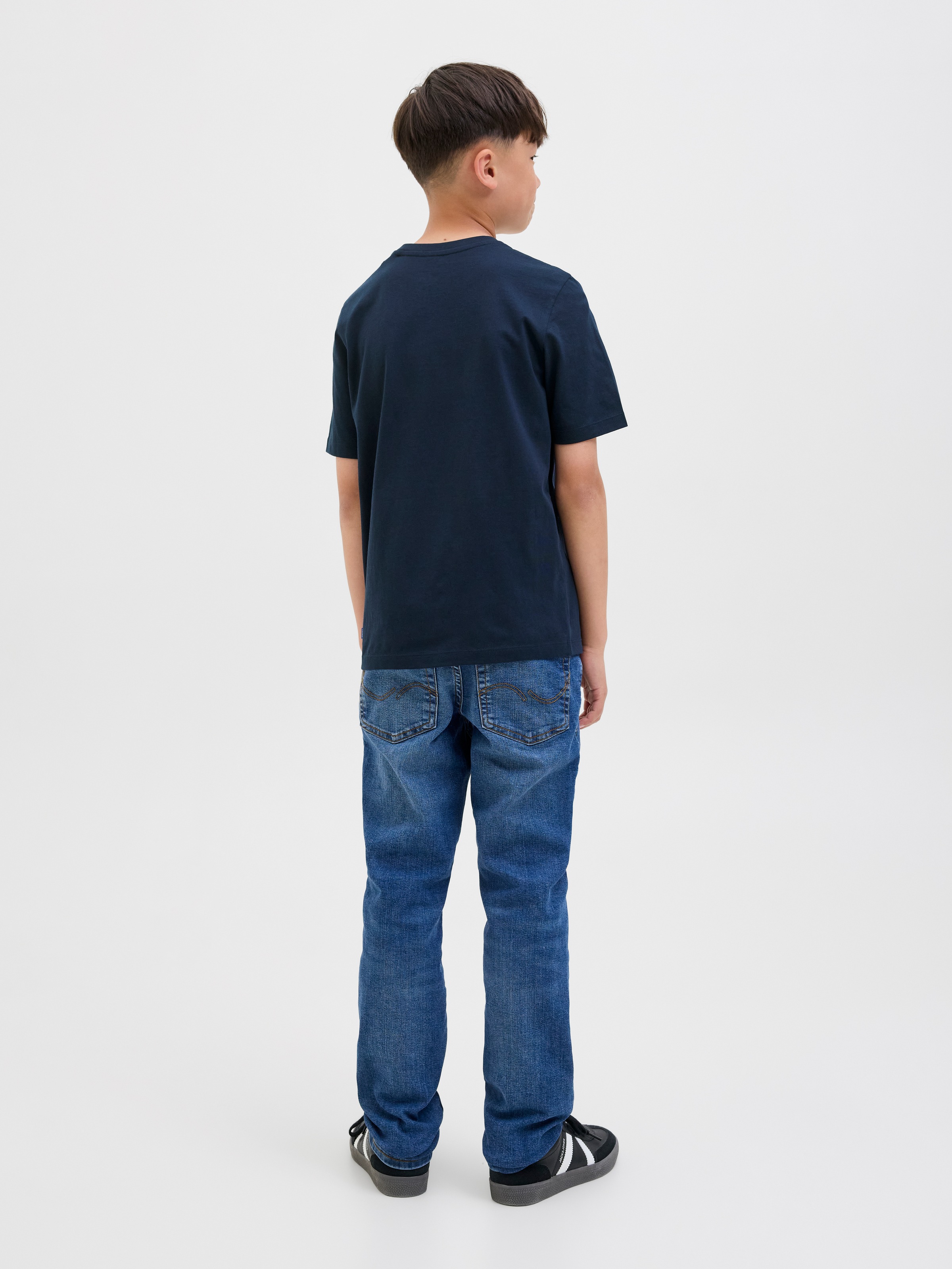 Jack & Jones Junior Rundhalsshirt »JJEORGANIC figurbetont, atmungsaktiv, kombinierbar« unifarben, casual, slim fit, Jersey, Rundhals