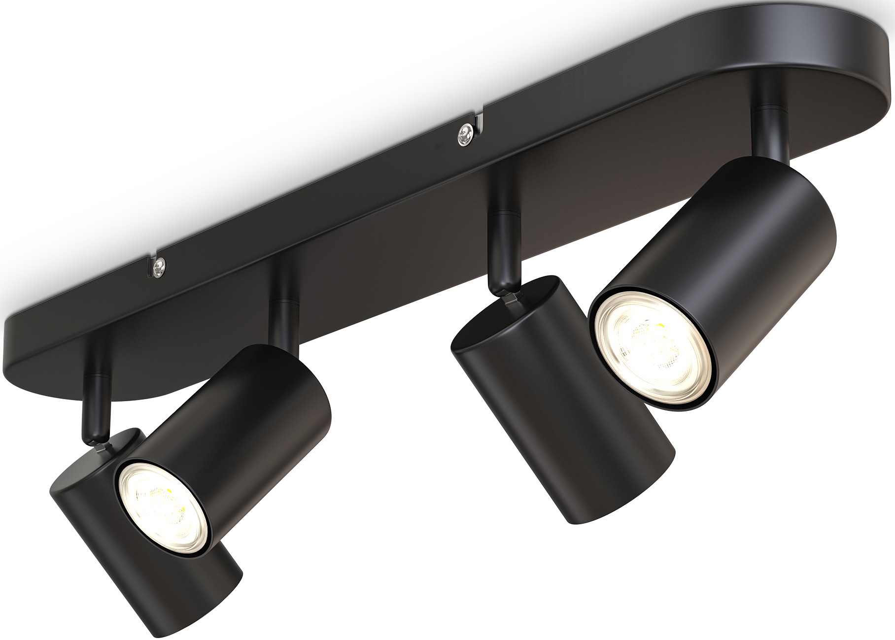 B.K.Licht Deckenspots, 4 flammig, Leuchtmittel GU10 | ohne Leuchtmittel, 4-flammige Spotlampe,schwenkbar, drehbar, schwarz, ohne Leuchtmittel