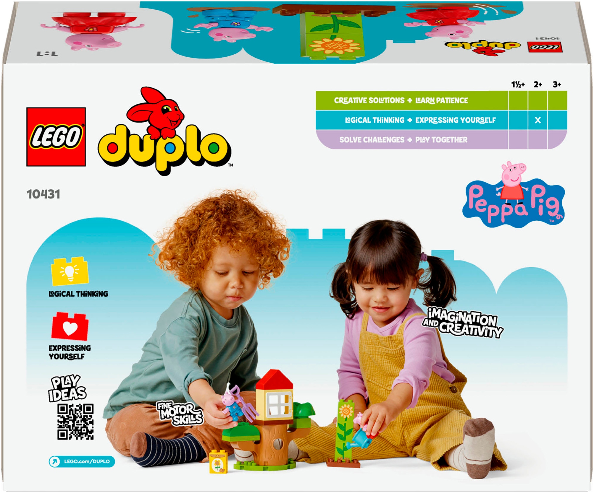 LEGO® Konstruktionsspielsteine »Peppas Garten mit Baumhaus (10431), LEGO DUPLO Peppa Pig«, (20 St.), Made in Europe