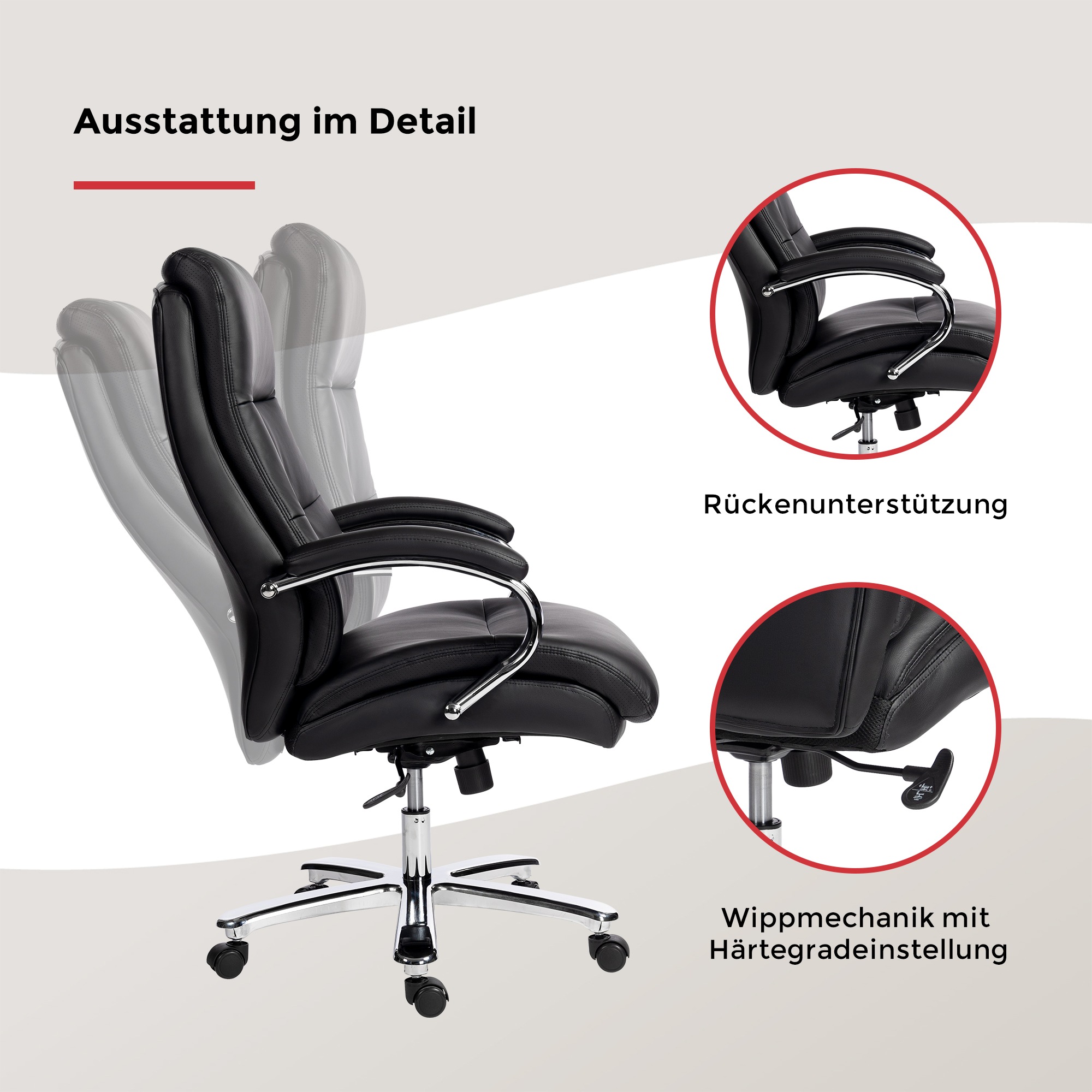 Duo Collection Chefsessel »Chefsessel Federico 180 kg« () Kunstleder Federkern, bis 180 kg, robust