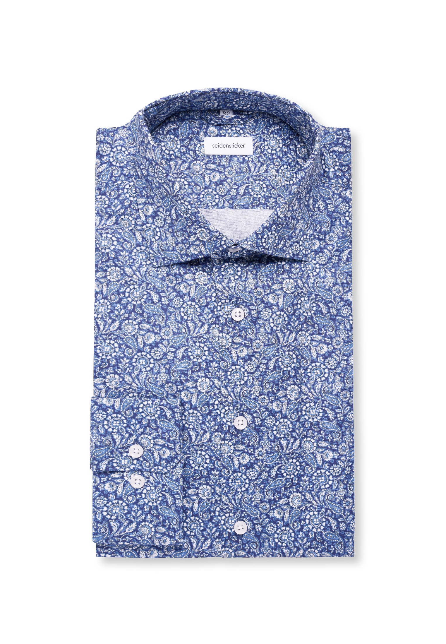 seidensticker Businesshemd »Schwarze Rose« Shaped 1/1 Kentkragen Paisley