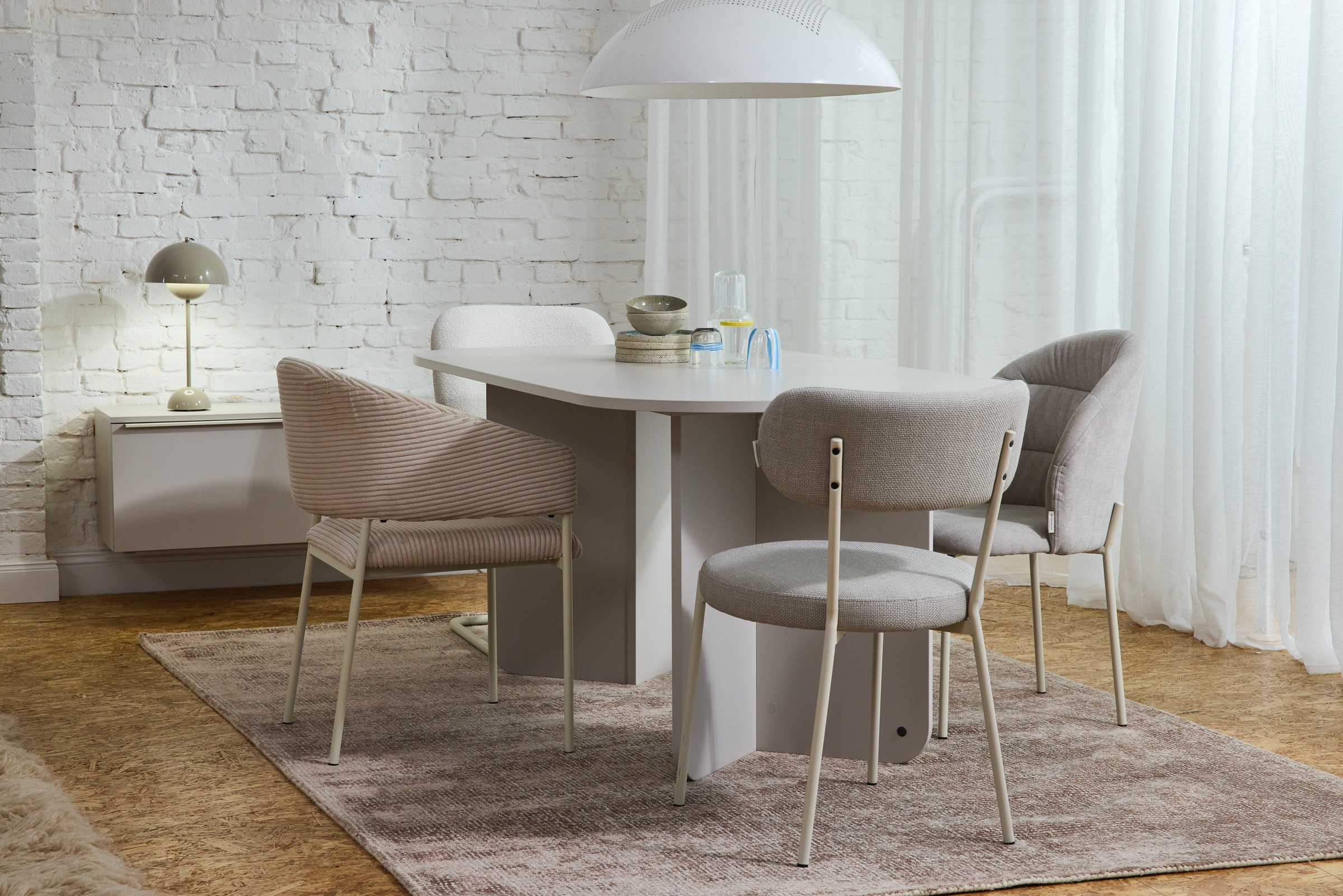 TOM TAILOR HOME 4-Fußstuhl »SOFT PAD CHAIR«, (Set), 2 St., Webstoff, Esszimmerstuhl, 4-Fußgestell, mit Rückenausschnitt