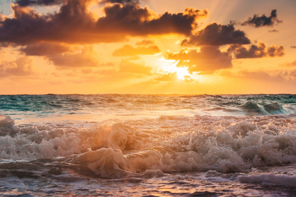 Fototapete »WELLEN-STRAND MEER SEE SONNE WOLKEN BEACH LANDSCHAFT«