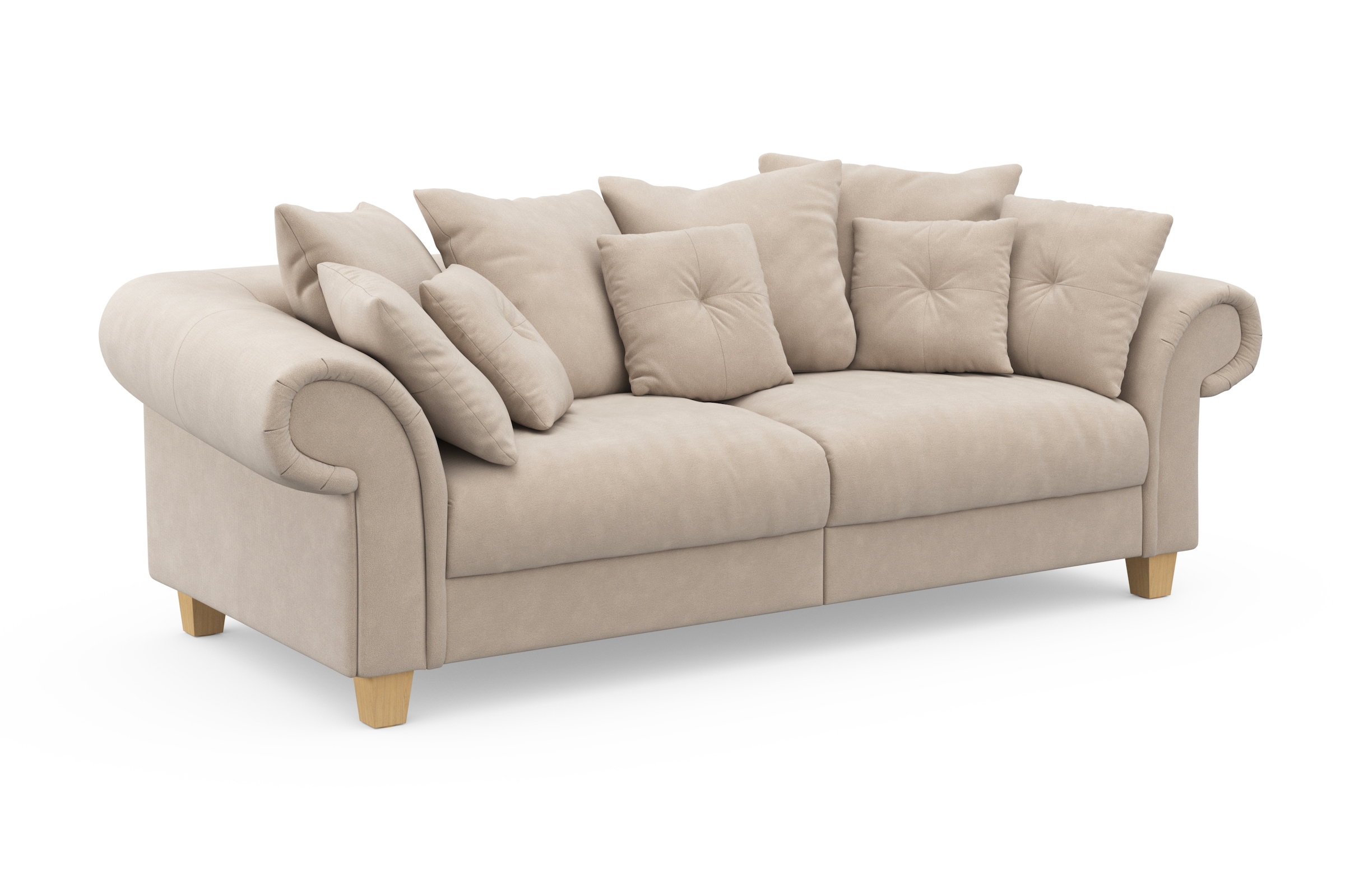 Home affaire Big-Sofa »Queenie St.), zeitlosem Sitzkomfort (2 weichem Design, Megasofa«, viele kuschelige OTTO bei Kissen und mit