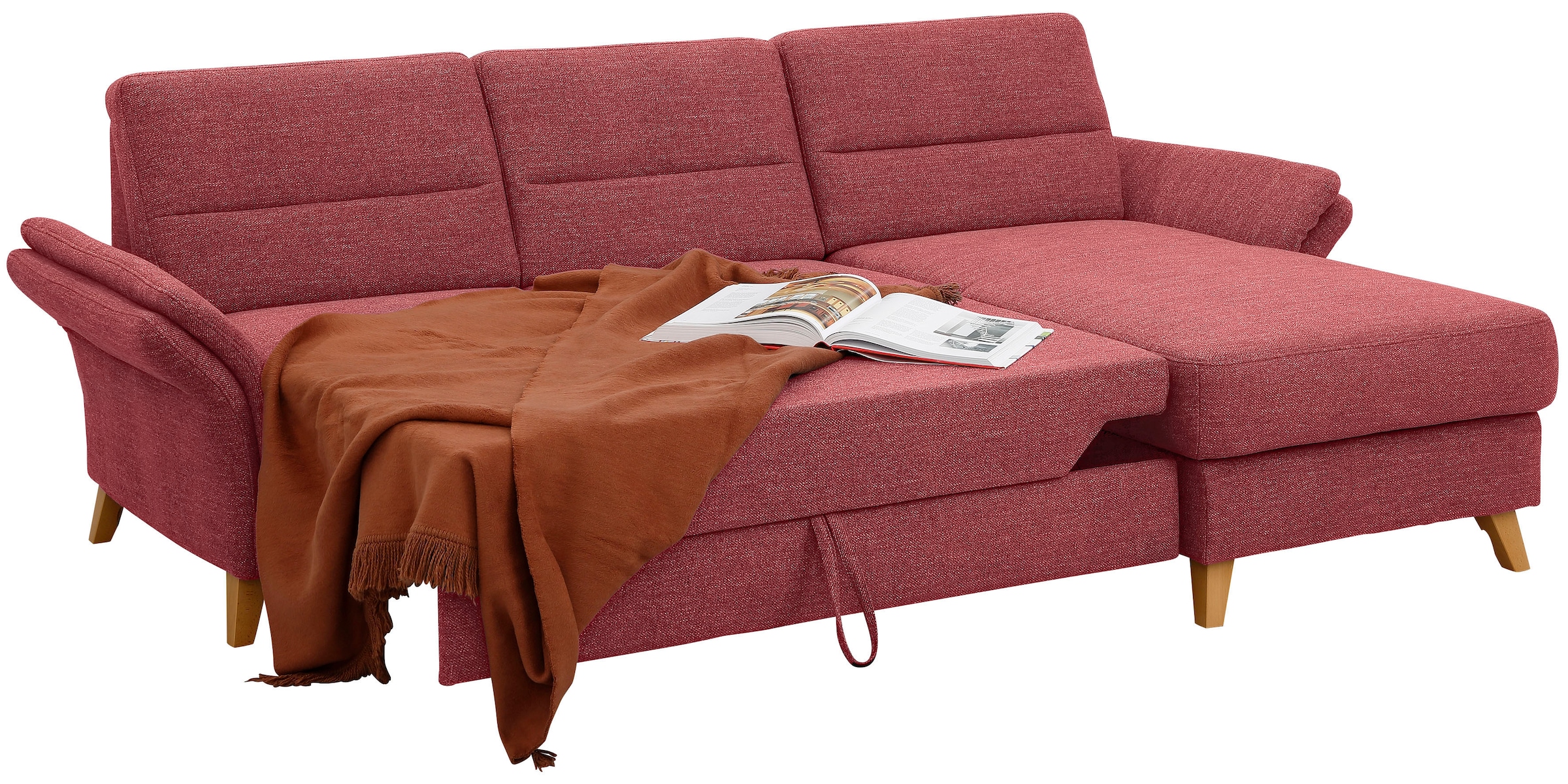 Home affaire Ecksofa »Westerland L-Form«, Federkern-Polsterung, wahlweise mit Bettfunktion, Bettkasten