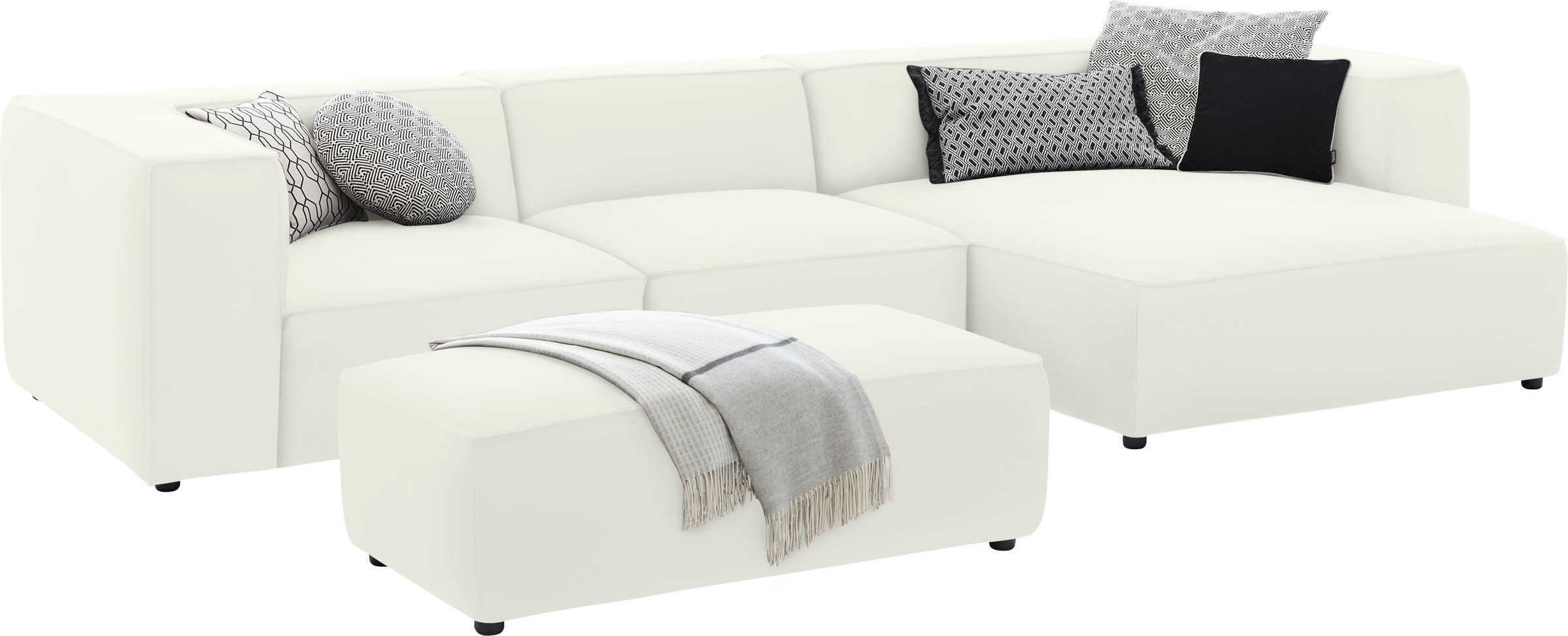W.SCHILLIG Ecksofa »around-the-block«, mit eleganter Biese, mit Federkern, Breite 341 cm