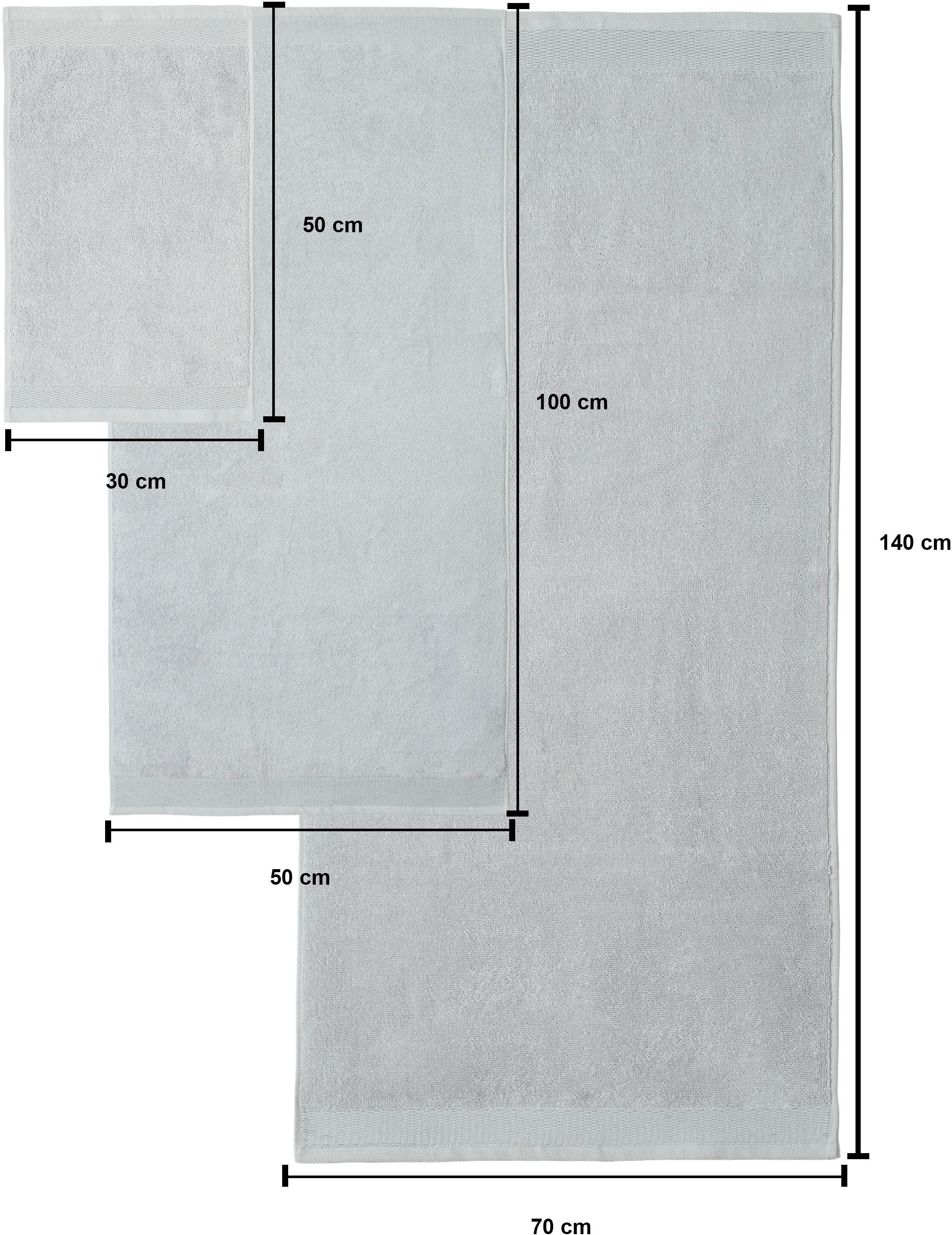 OTTO home Handtuch Set »Fenya, flauschig und weich, Premium Handtücher, 550 gr/m²« Set 6 Stk. Walkfrottier mit Bordüre, Set, 100% Baumwolle, Hotel-Qualität, 5 Jahre Garantie