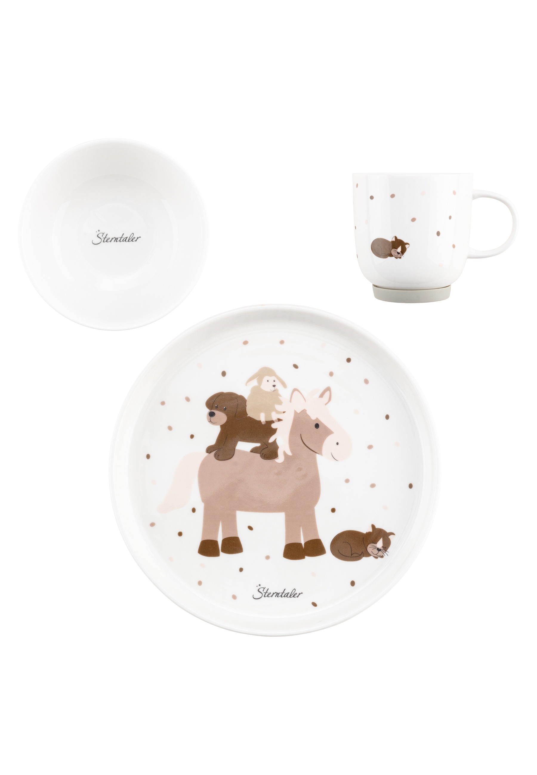Sterntaler® Kindergeschirr-Set »Porzellan Geschirr-Set BAUERNHOF«