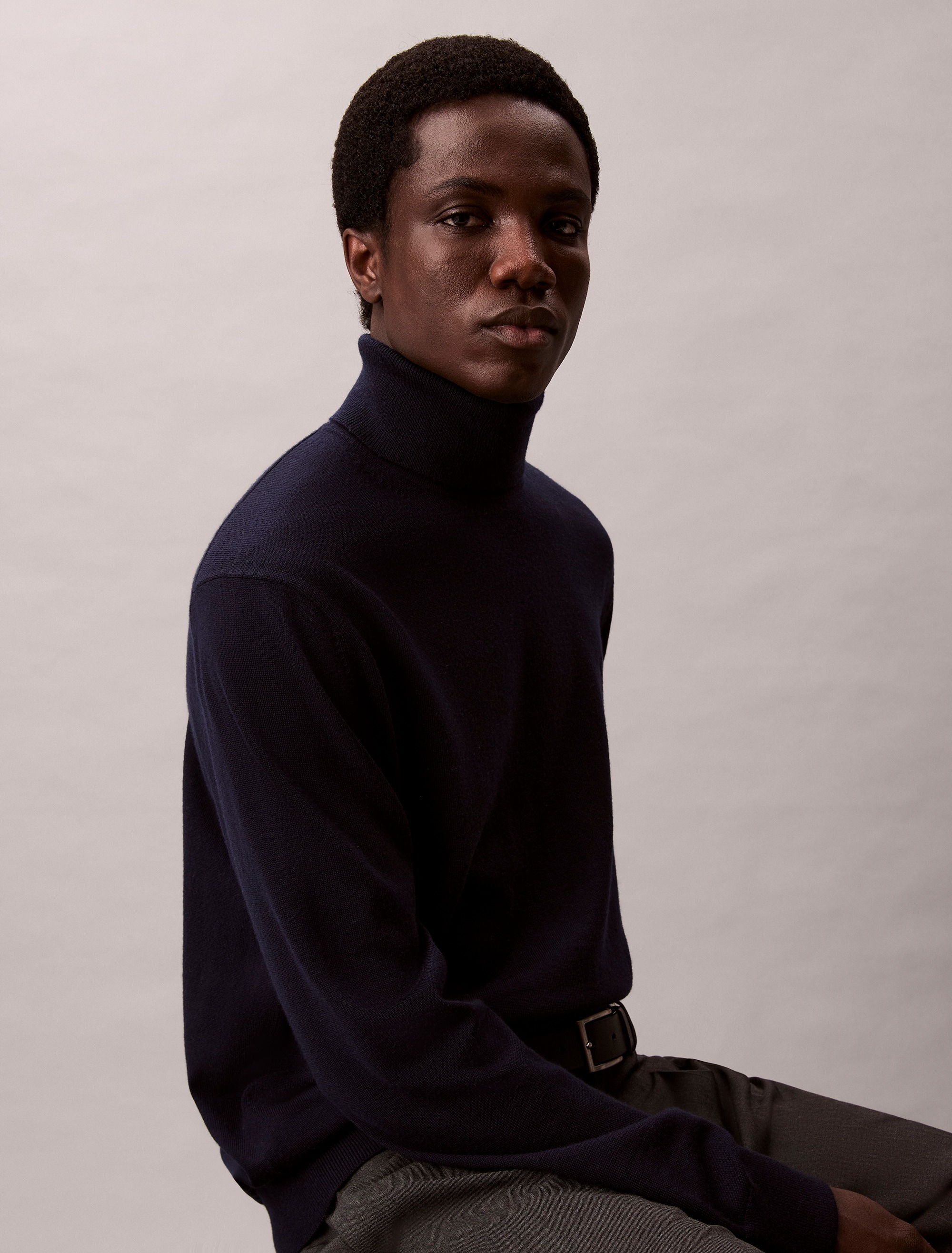 Calvin Klein Rollkragenpullover »LS 100% MERINO T-NECK 14GG«, Mit Rundhalsausschnitt, regular fit