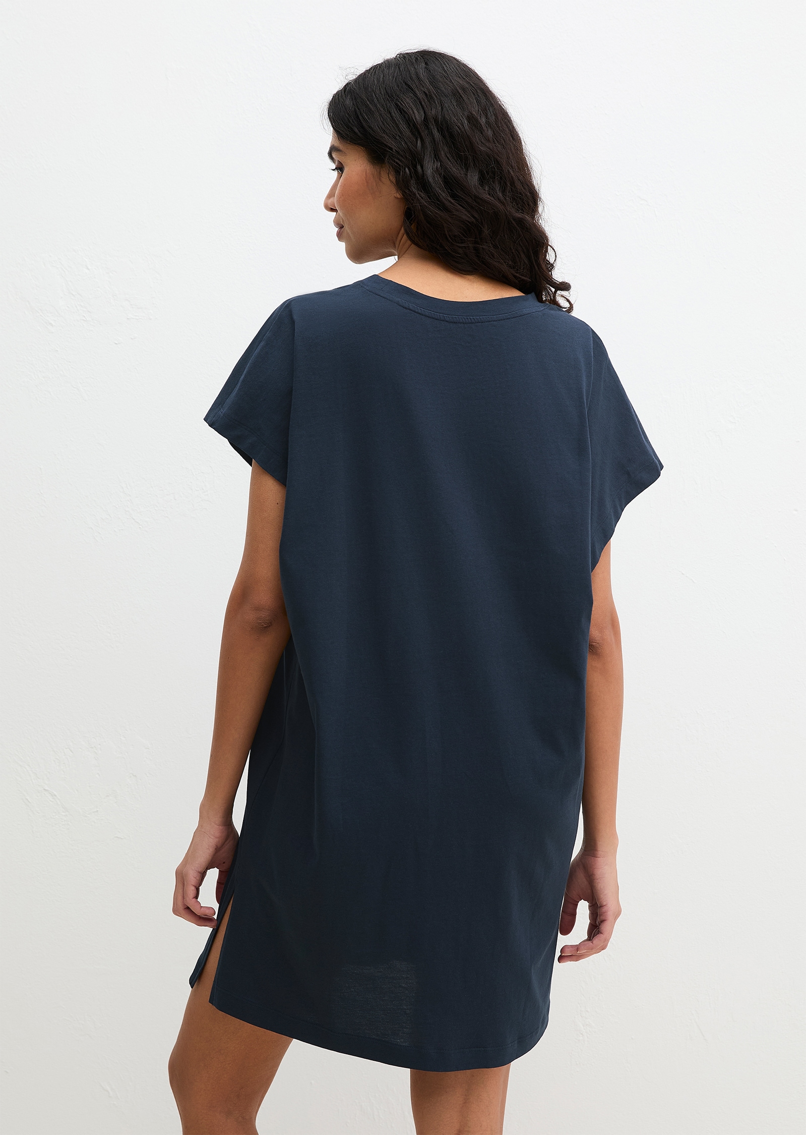 Marc O'Polo Nachthemd »Mix N Match Nightdress« Ohne Taschen mit kurzem Arm und Rundhalsausschnitt