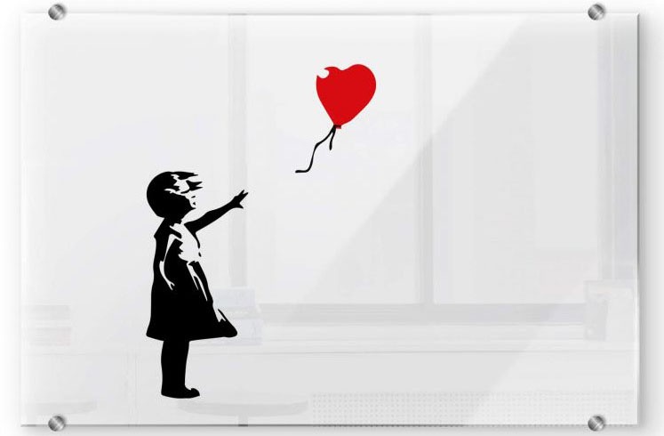 Wall-Art Küchenrückwand »Banksy Kunst Roter Luftballon«, (1 tlg.)