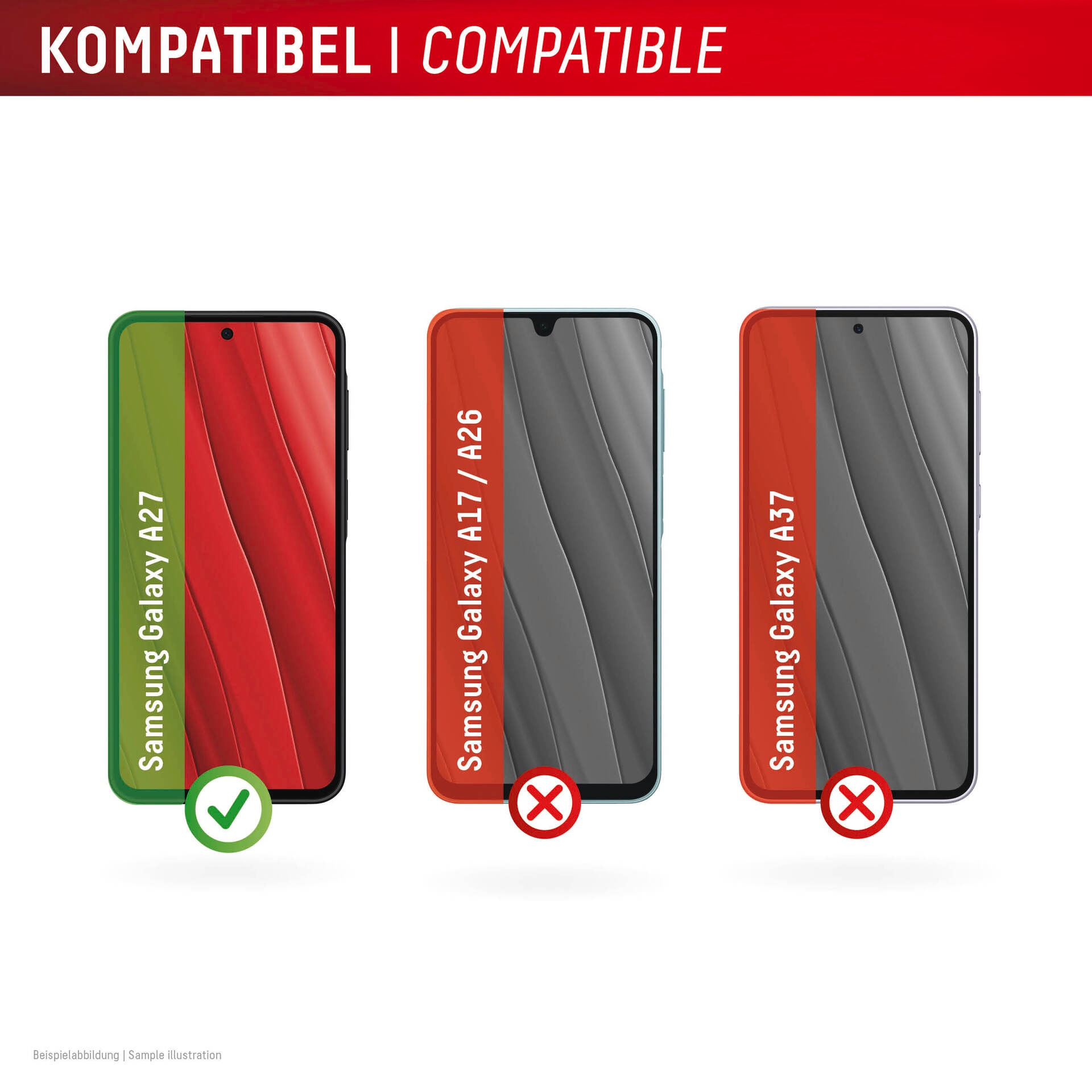 Displex Displayschutzglas »Real Glass Screen Protector« für Samsung Galaxy A27 5G Displayschutzfolie, Schutzfolie, Bildschirmschutz, kratz- & stoßfest