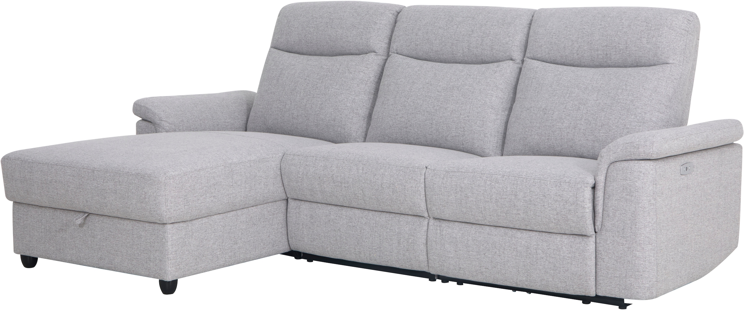 Home affaire Ecksofa »BRIONNE, L-Form, 255cm, manuelle u. elektrische Funktion (USB A/C),« Liegefunktion, Stauraum, Federkernpolsterung, Webstoff