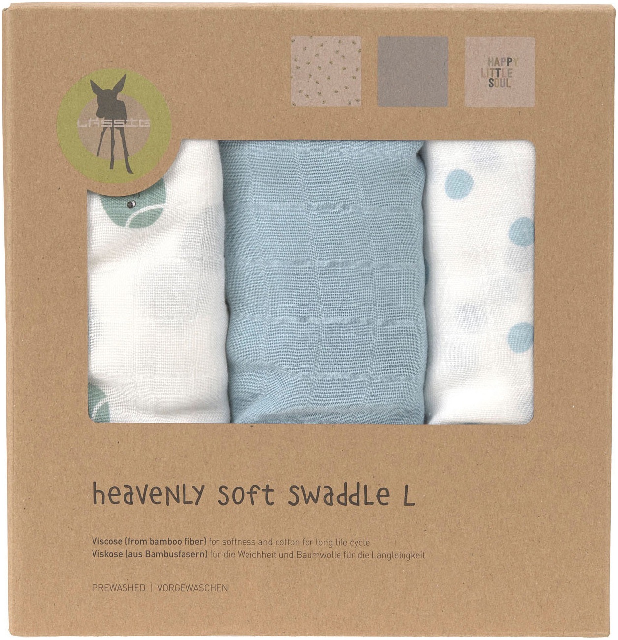 LÄSSIG Stoffwindeln »Tiny Team, Mulltuch-Set, blue« Set, 3 Stk. tlg.