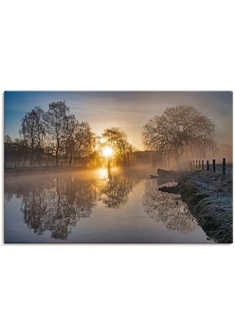 Wandbild »Mystischer Morgen an der Trave«, Bilder vom Sonnenuntergang & -aufgang (1...