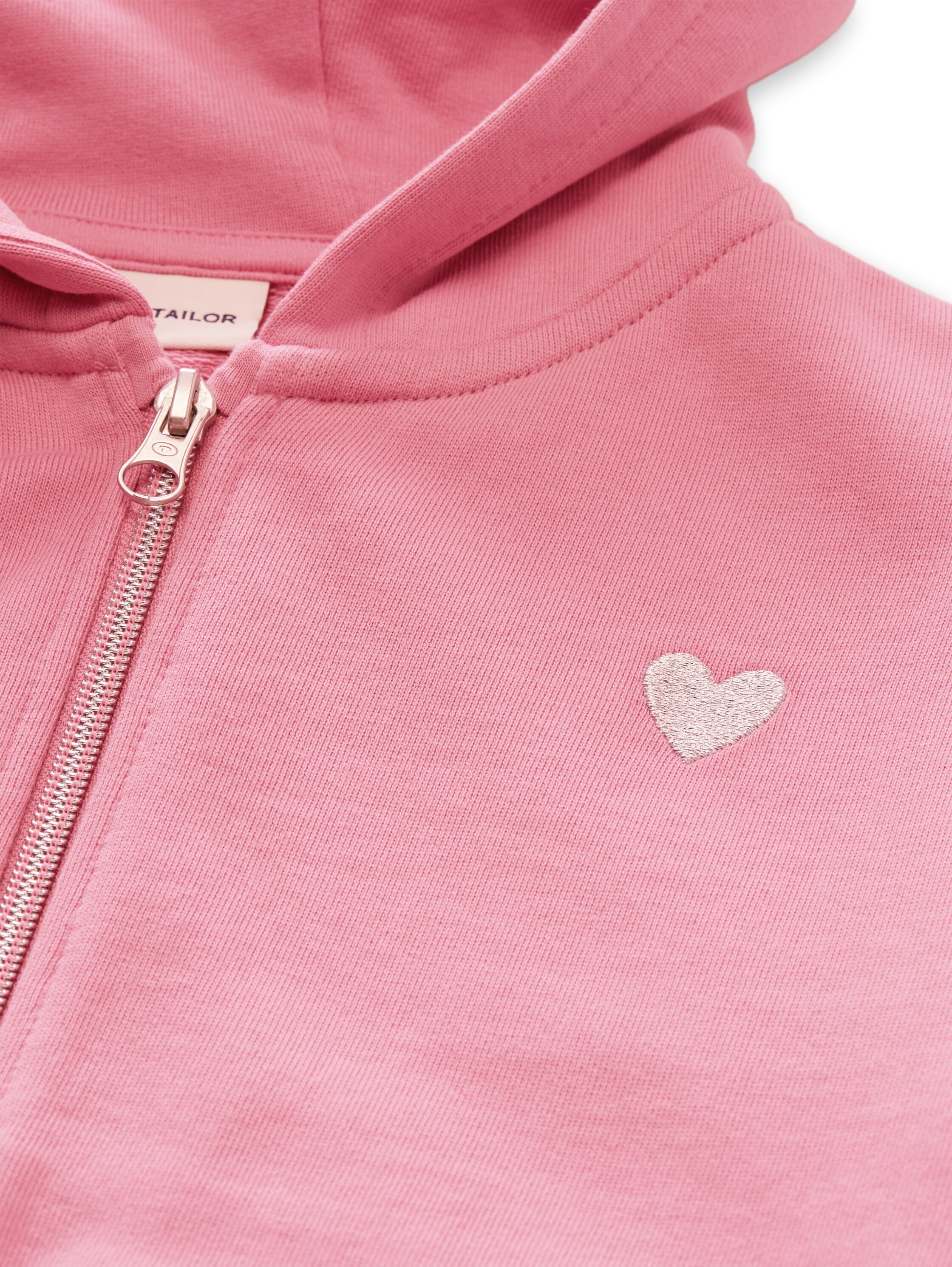 TOM TAILOR Sweatjacke mit Kapuze und Herz-Stickerei / for Girls