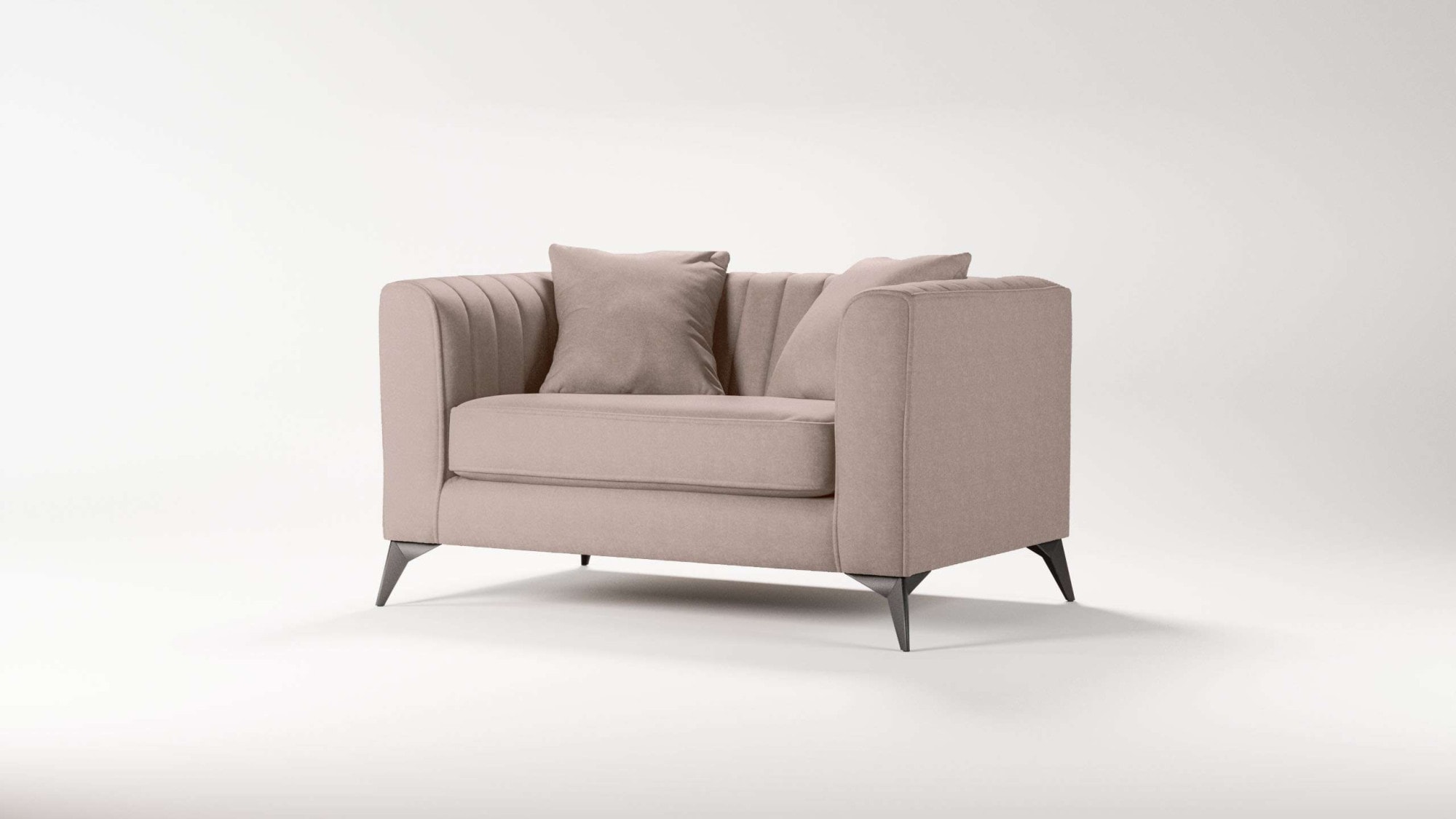 PLACES OF STYLE Loveseat »MATTHEW Loungesessel, Maße B/T/H: 130/86/74 cm« incl. Zierkissen, feine Steppung im Rücken, belastbar bis 200kg