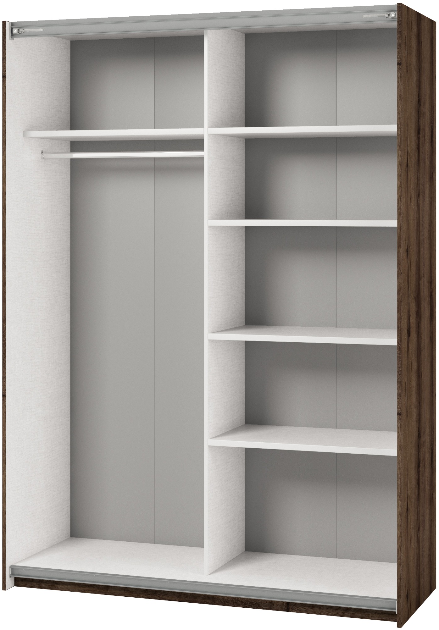 Helvetia Schwebetürenschrank Beta, mit Spiegelelement, inkl. 1 Kleiderstange und 5 Einlegeböden